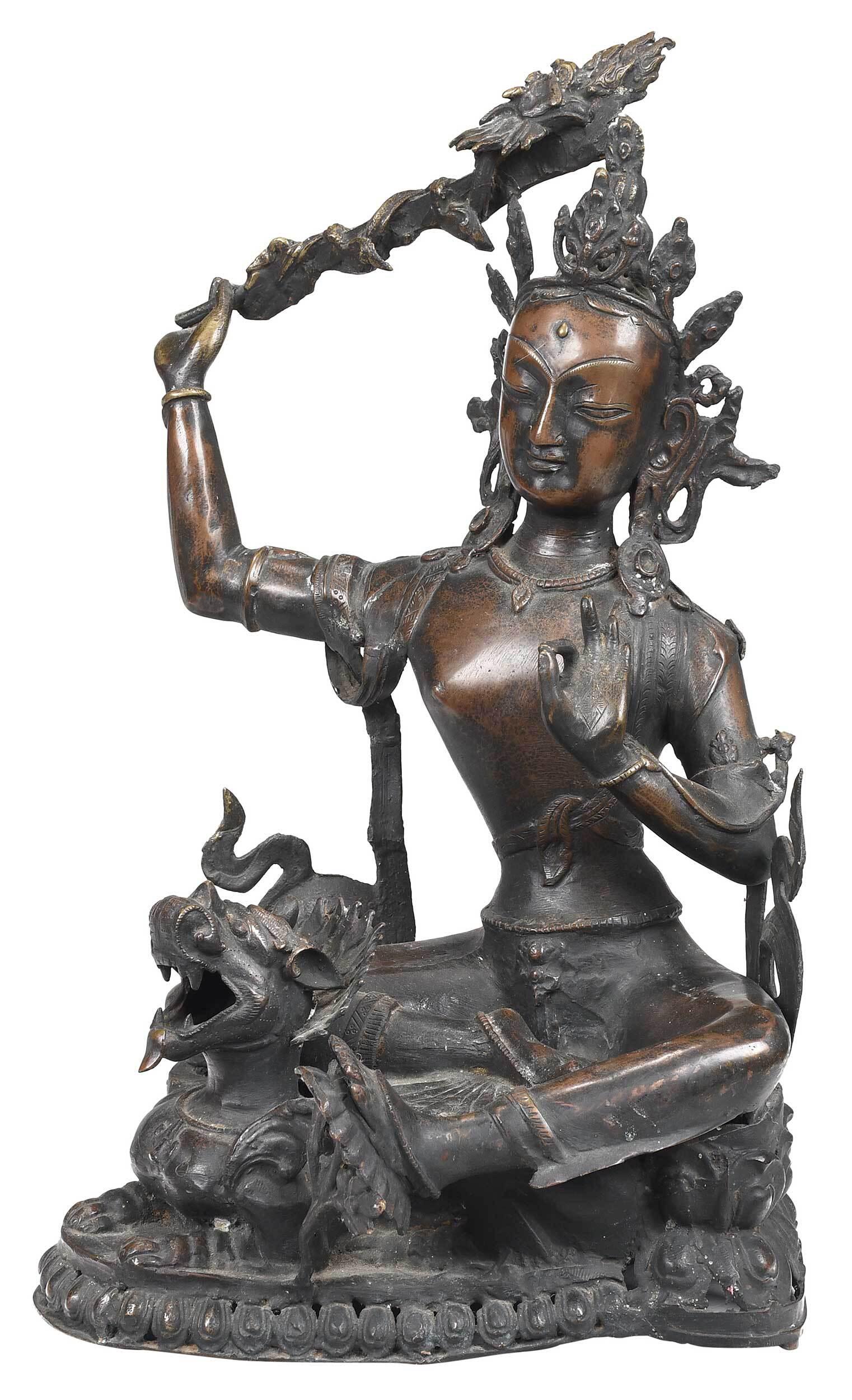 Tibetan Bronze Seated Manjushri Figure (1 of 8)
