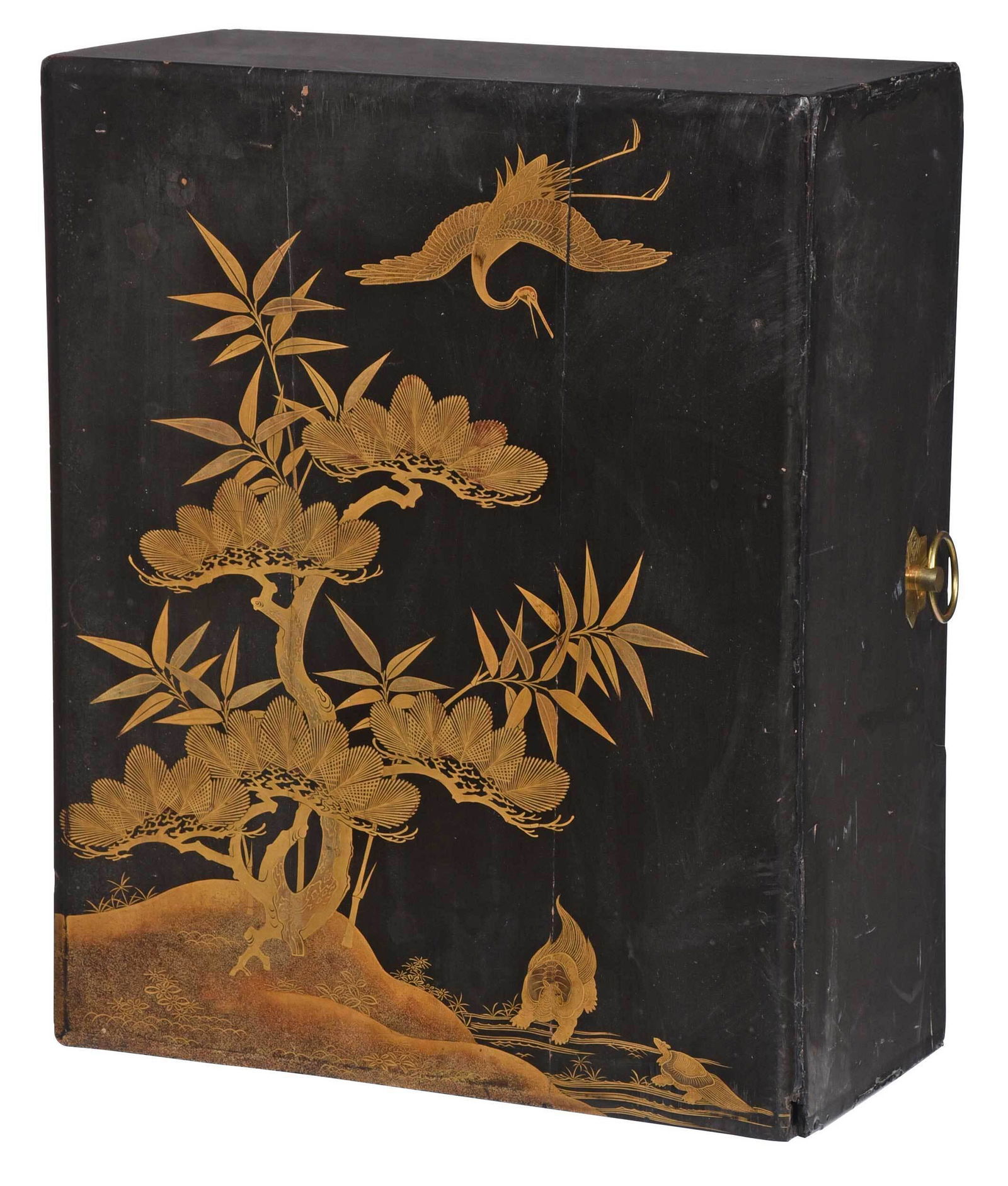 Japanese Black Lacquer and Gilt Decorated Lidded Box (1 of 4)