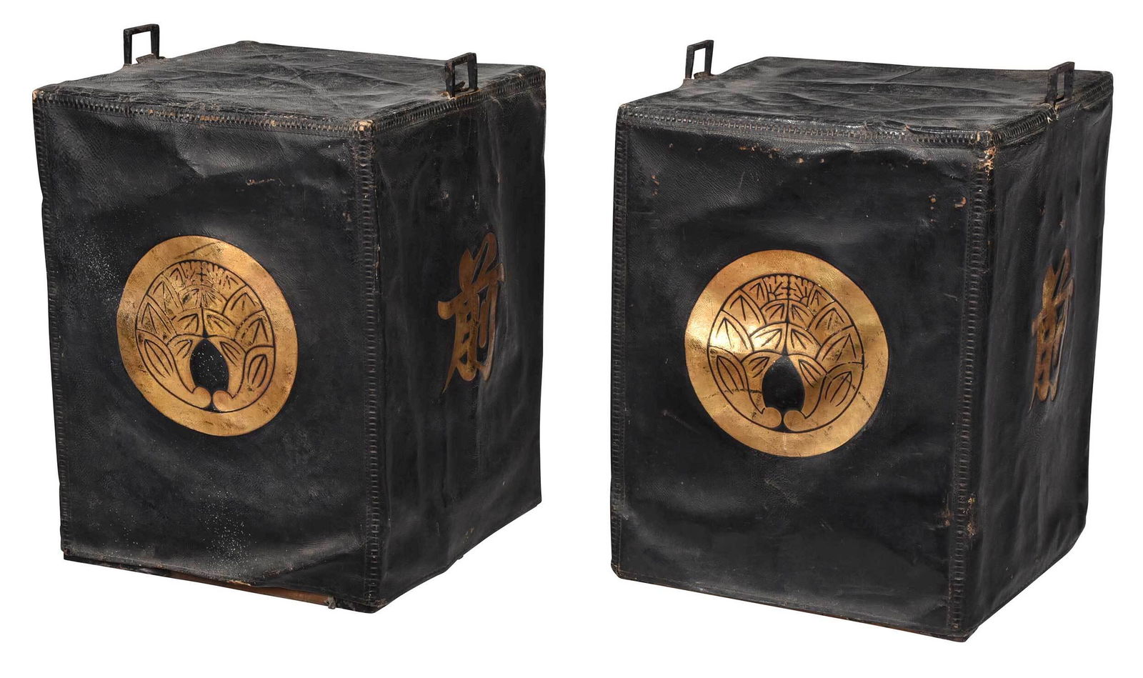 Pair of Japanese Boxes with Leather Covers (1 of 8)