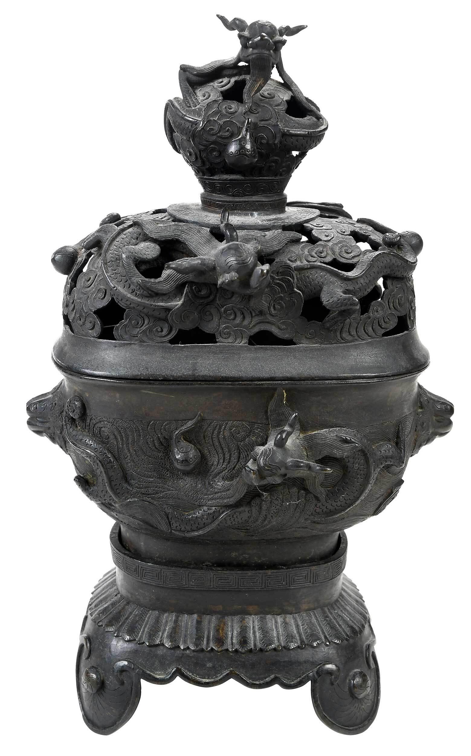 Asian Bronze Dragon Censer (1 of 14)
