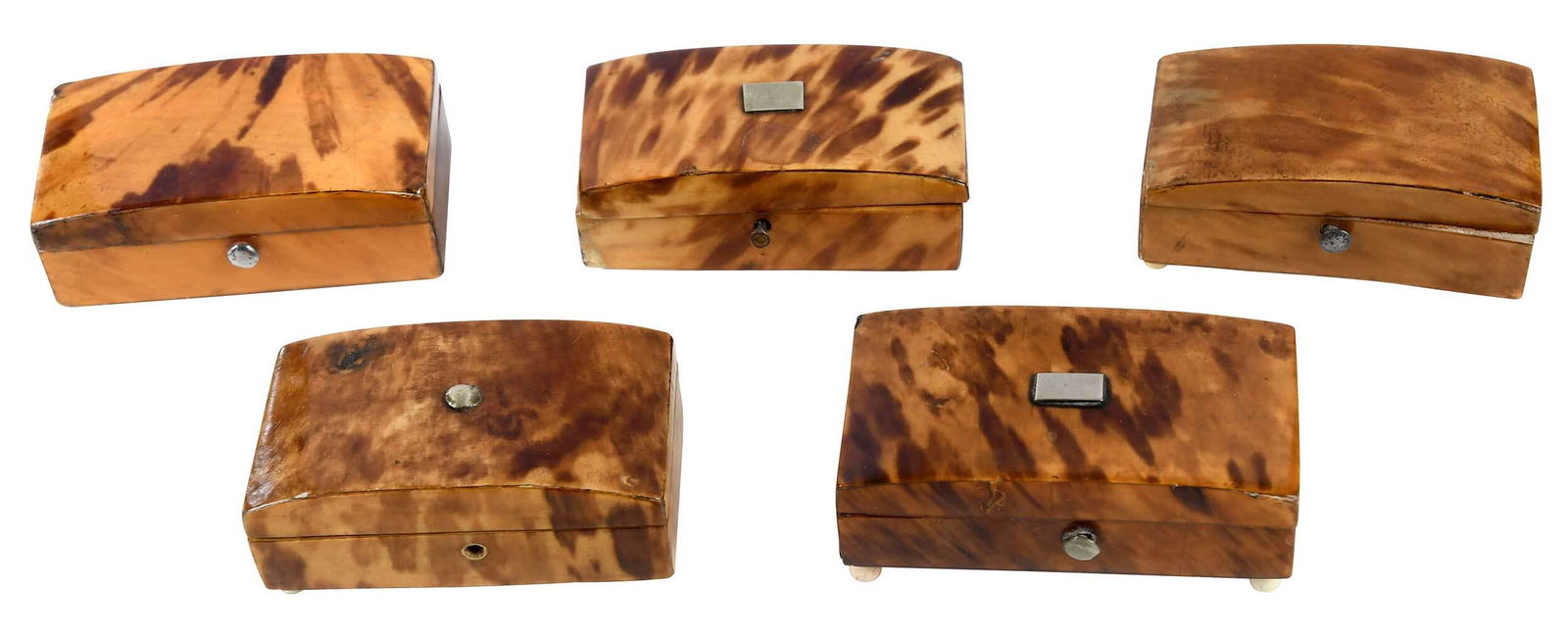 Five Tortoise Shell Pin Boxes (1 of 5)