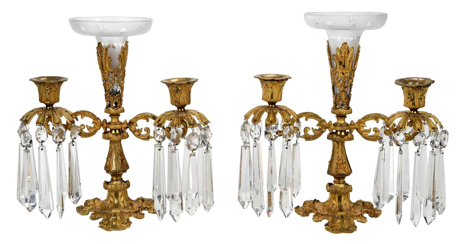 Pair of Louis XV Style Gilt Bronze Girandoles (1 of 8)