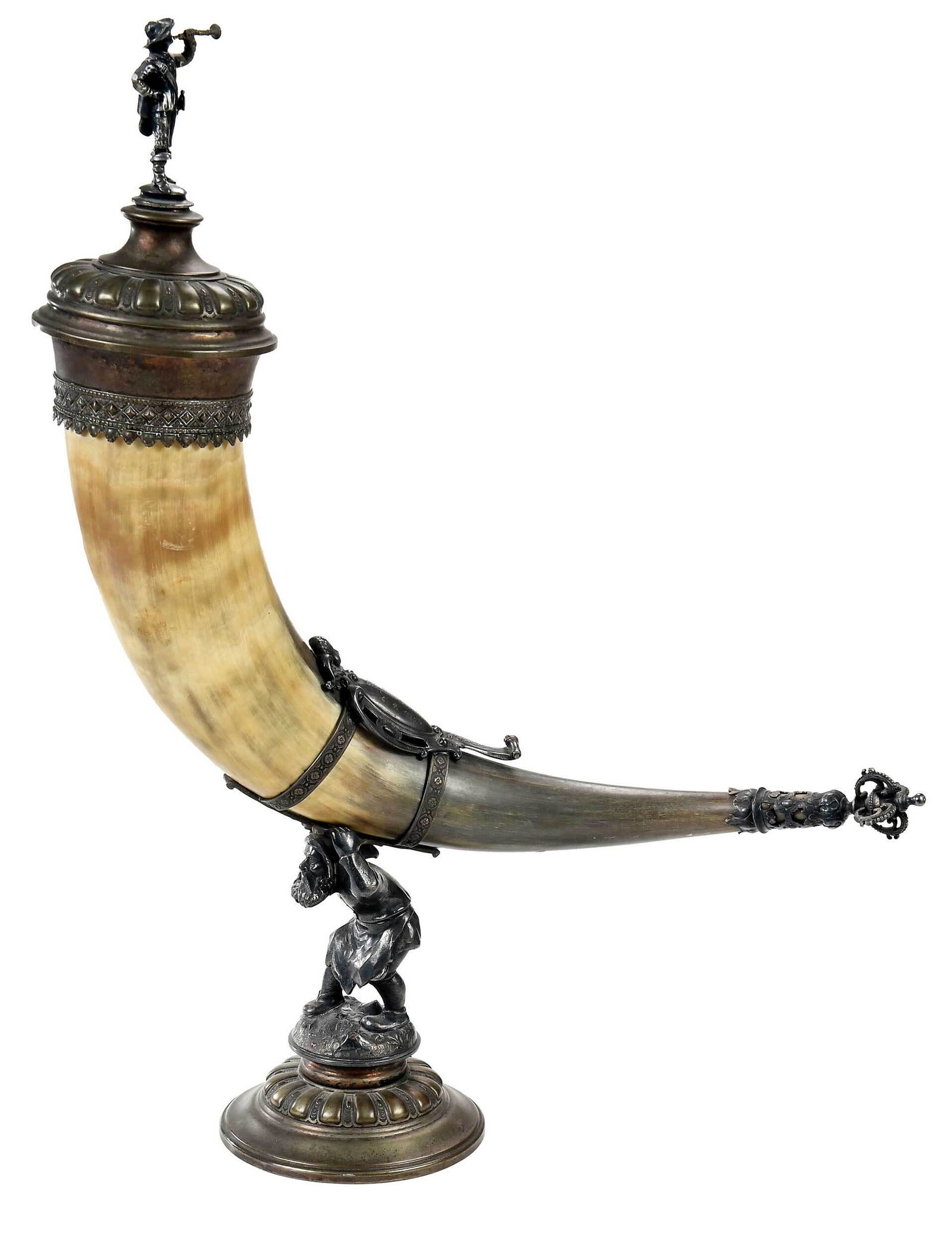 Silver Plate Mounted Rhyton Horn (1 of 9)