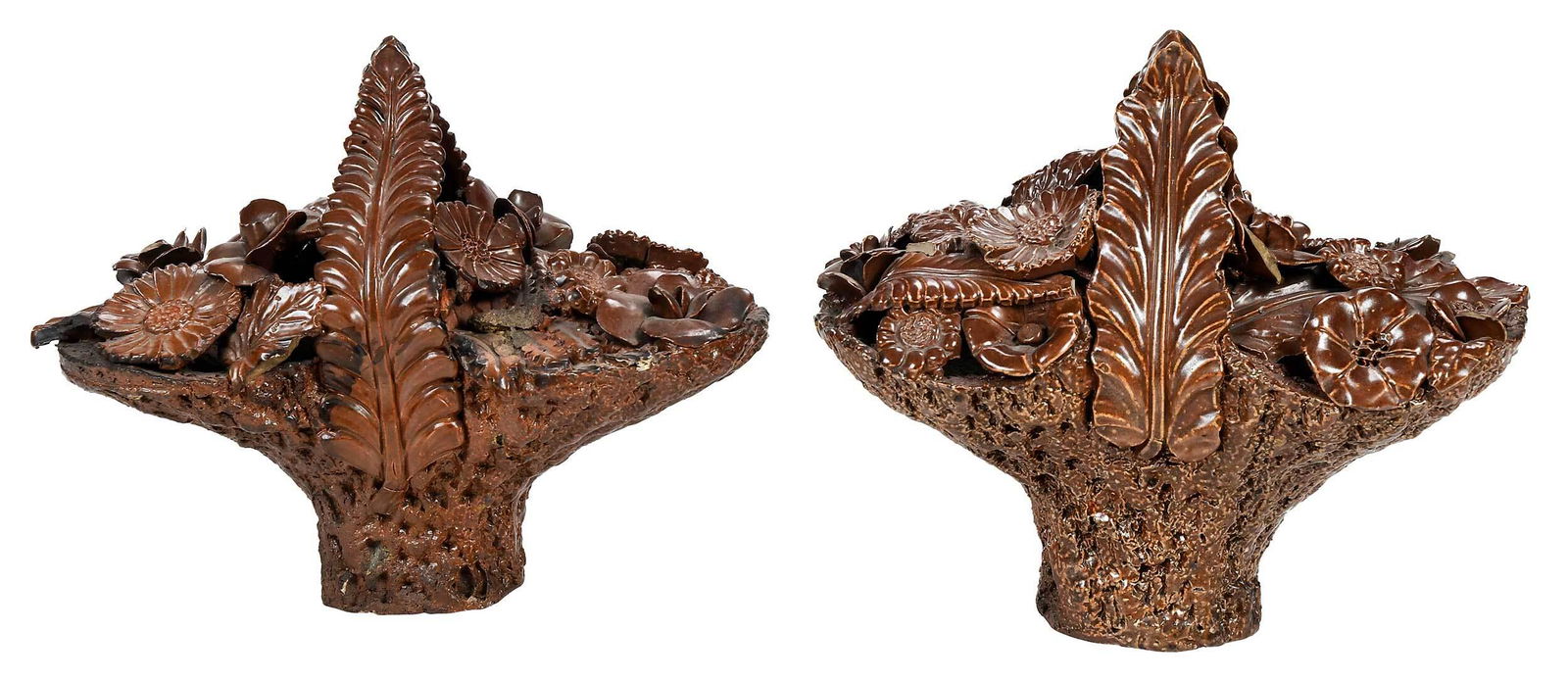 Pair of Sewer Tile Molded Flower Baskets (1 of 8)