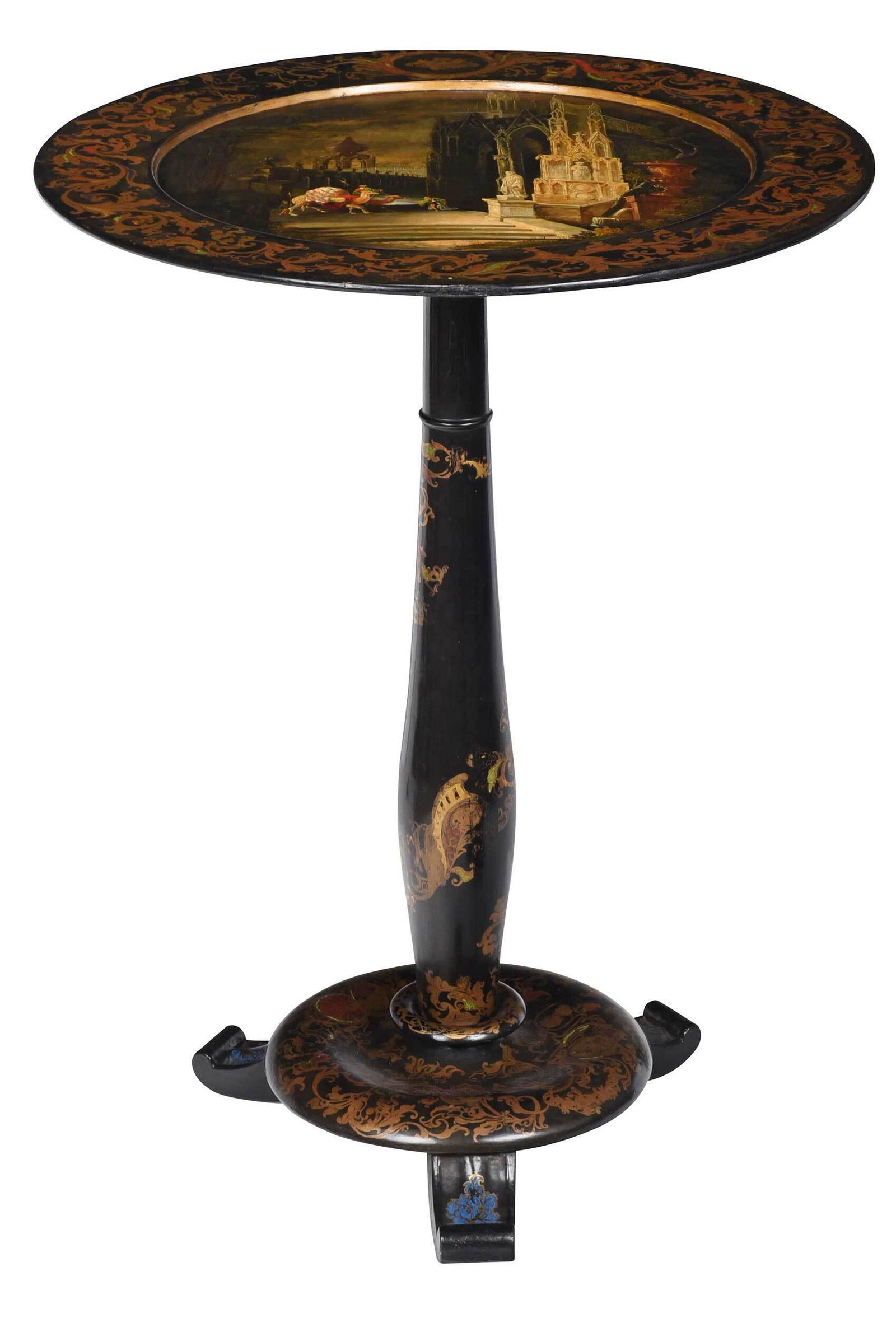 Jennens & Bettridge Chinoiserie Lacquered Tilt Top Table (1 of 10)