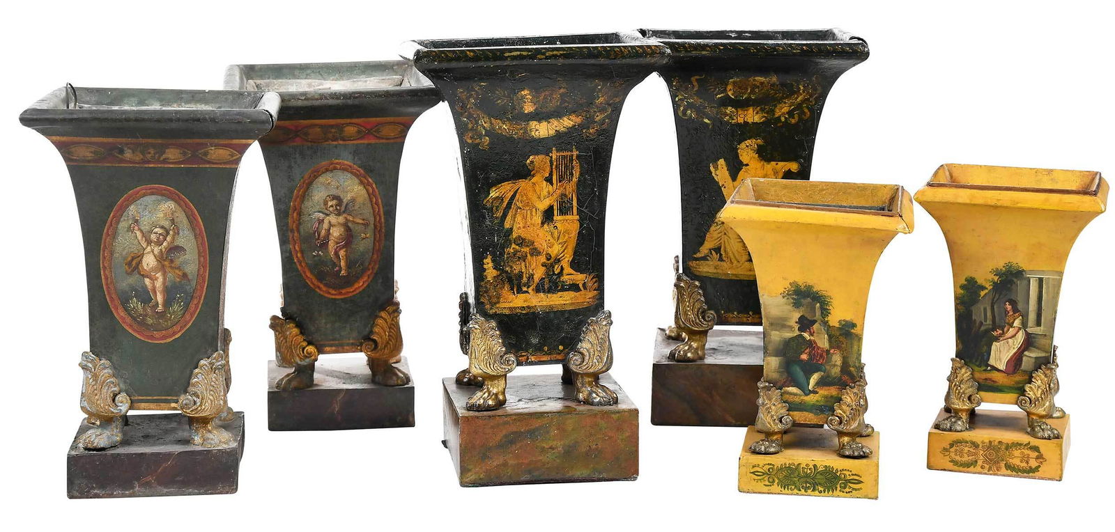 Three Pairs of Tole Painted Jardinieres (1 of 12)