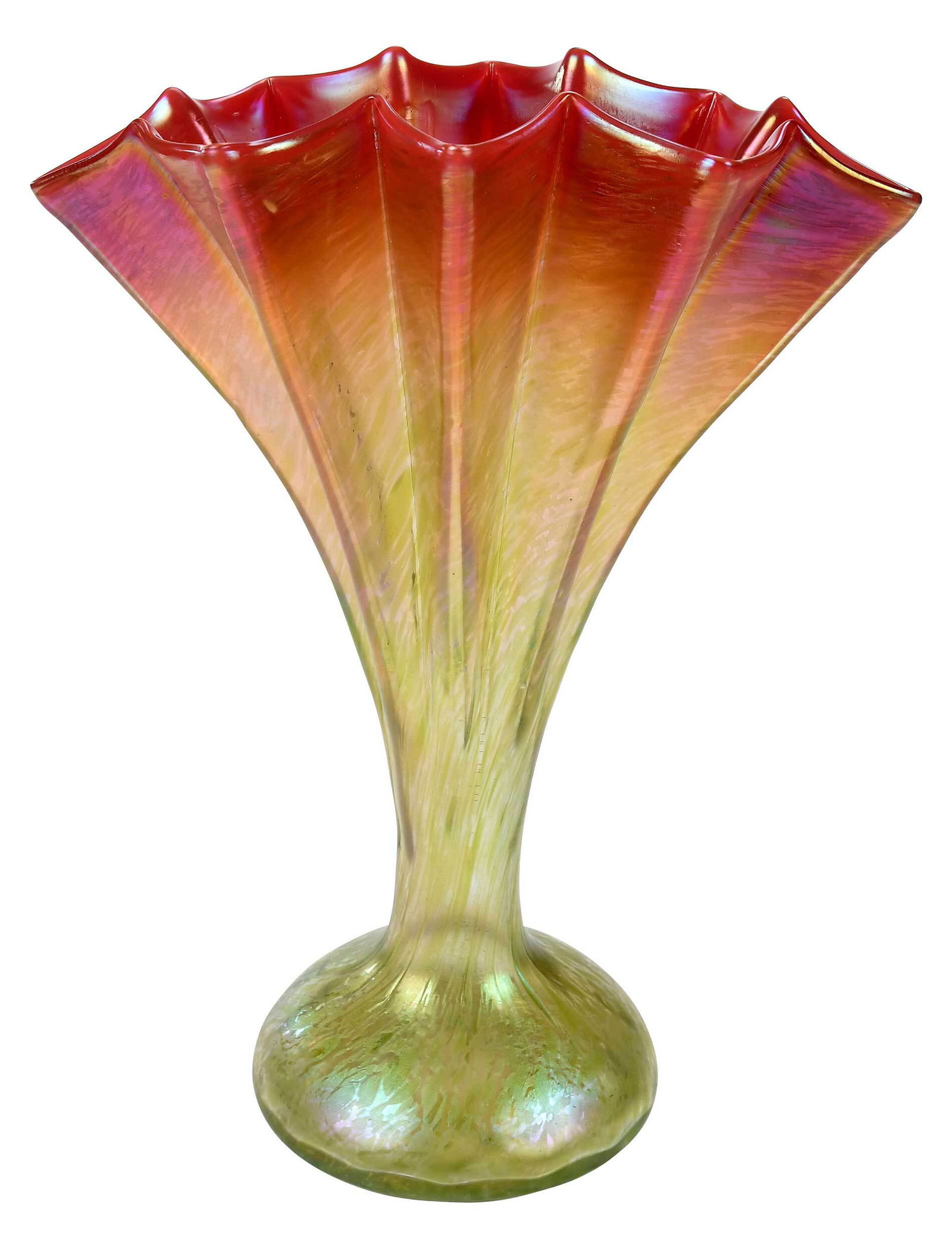 Rindskopf Art Glass "Fan" Vase (1 of 8)