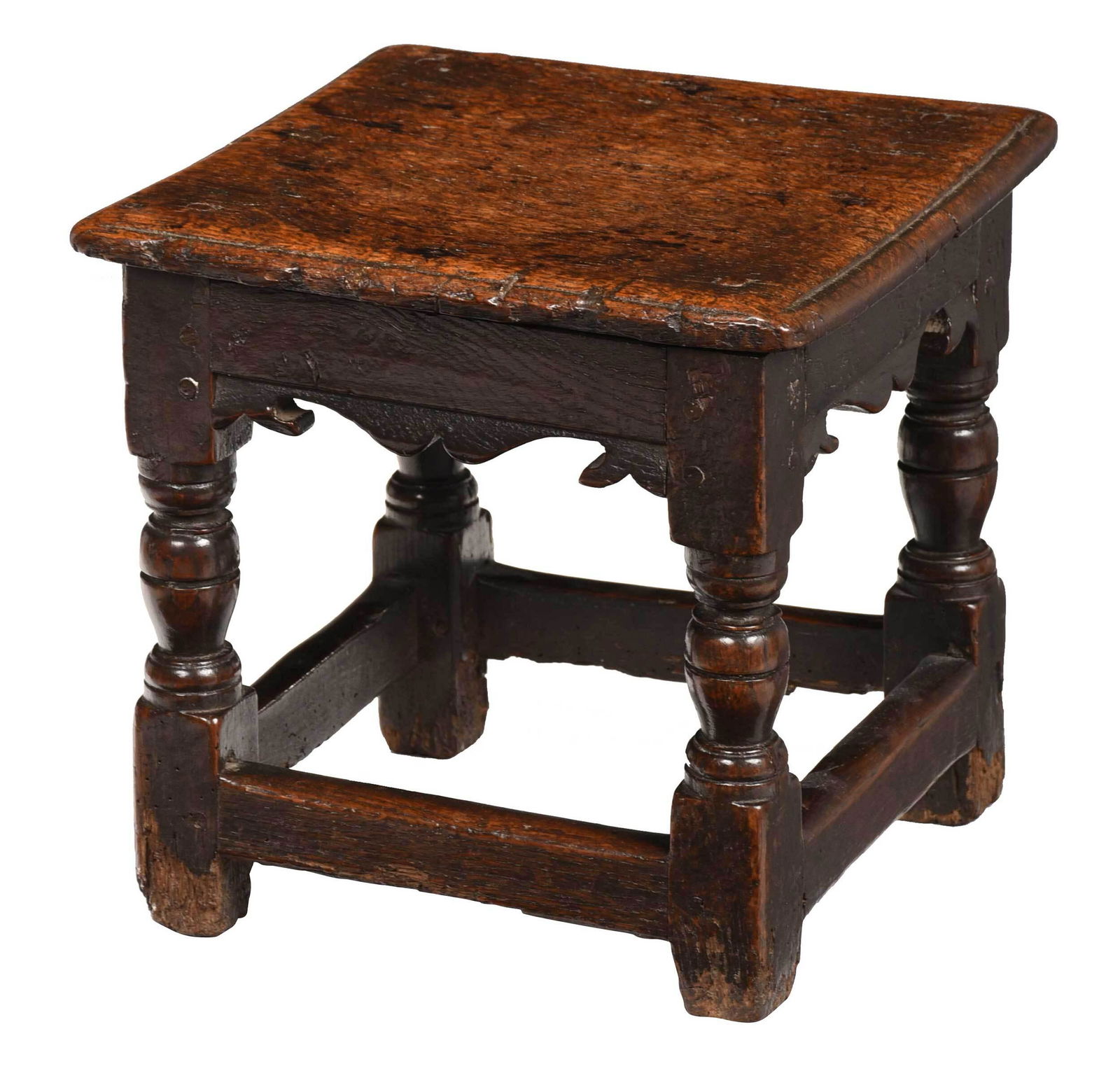 Early British Oak Joint Stool (1 of 4)