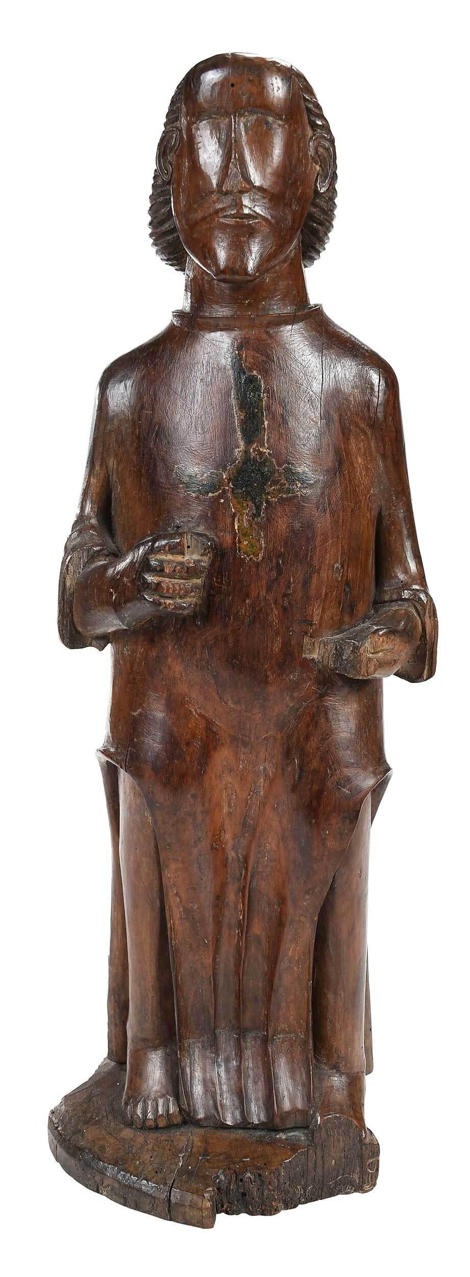 French Carved Fruitwood Standing Figure of a Man (1 of 7)