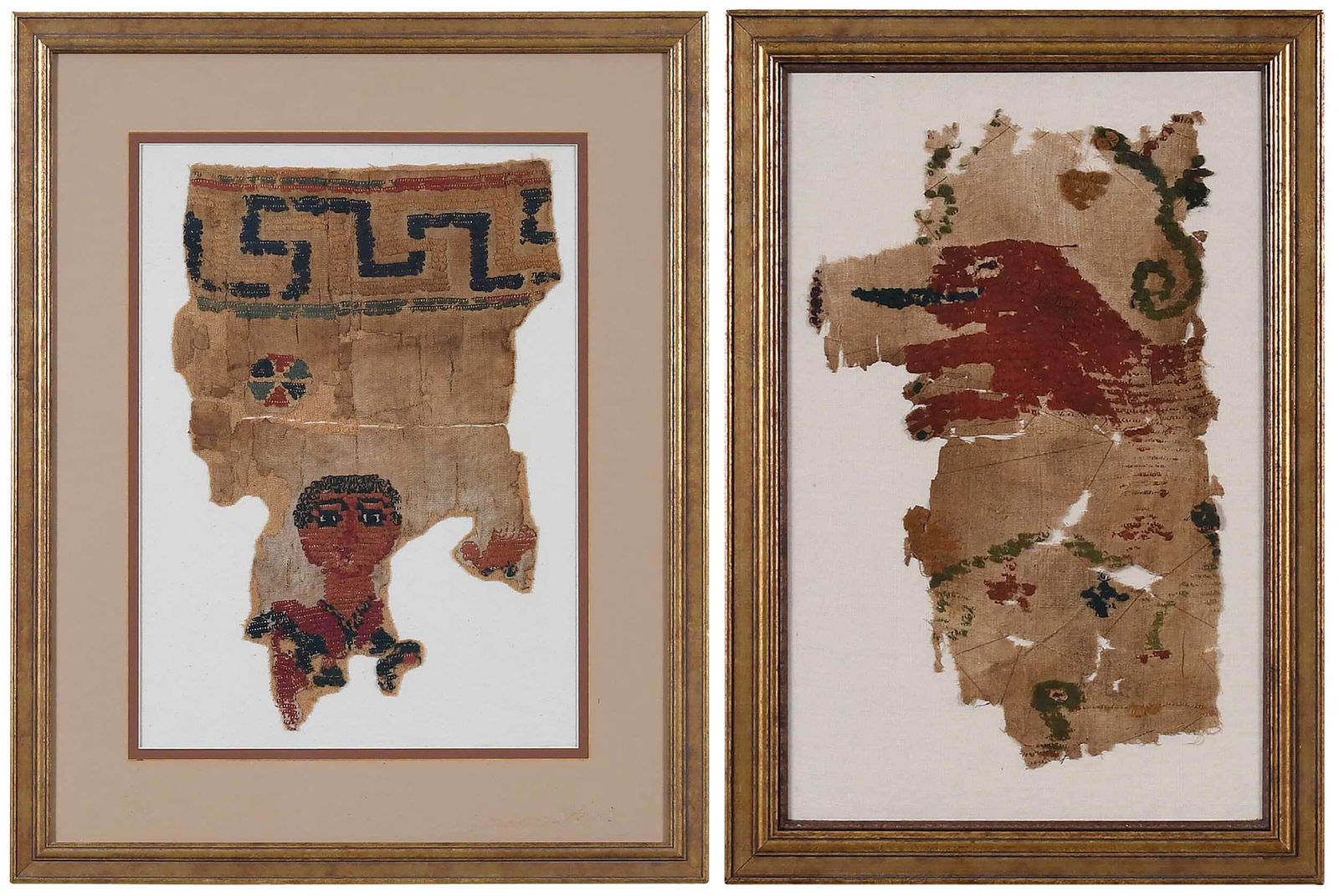 Two Framed Coptic Textile Fragments (1 of 8)