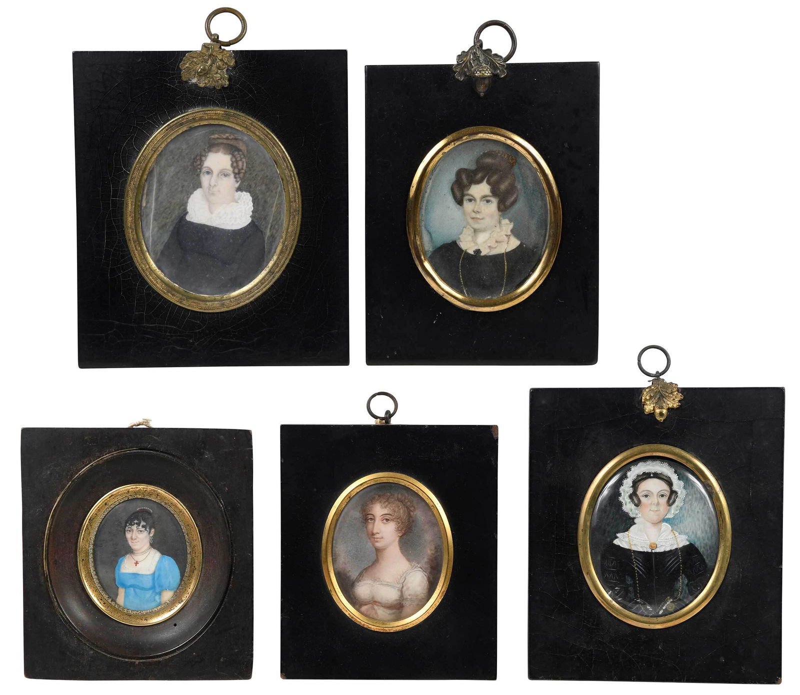 Five British Portrait Miniatures of Woman (1 of 8)