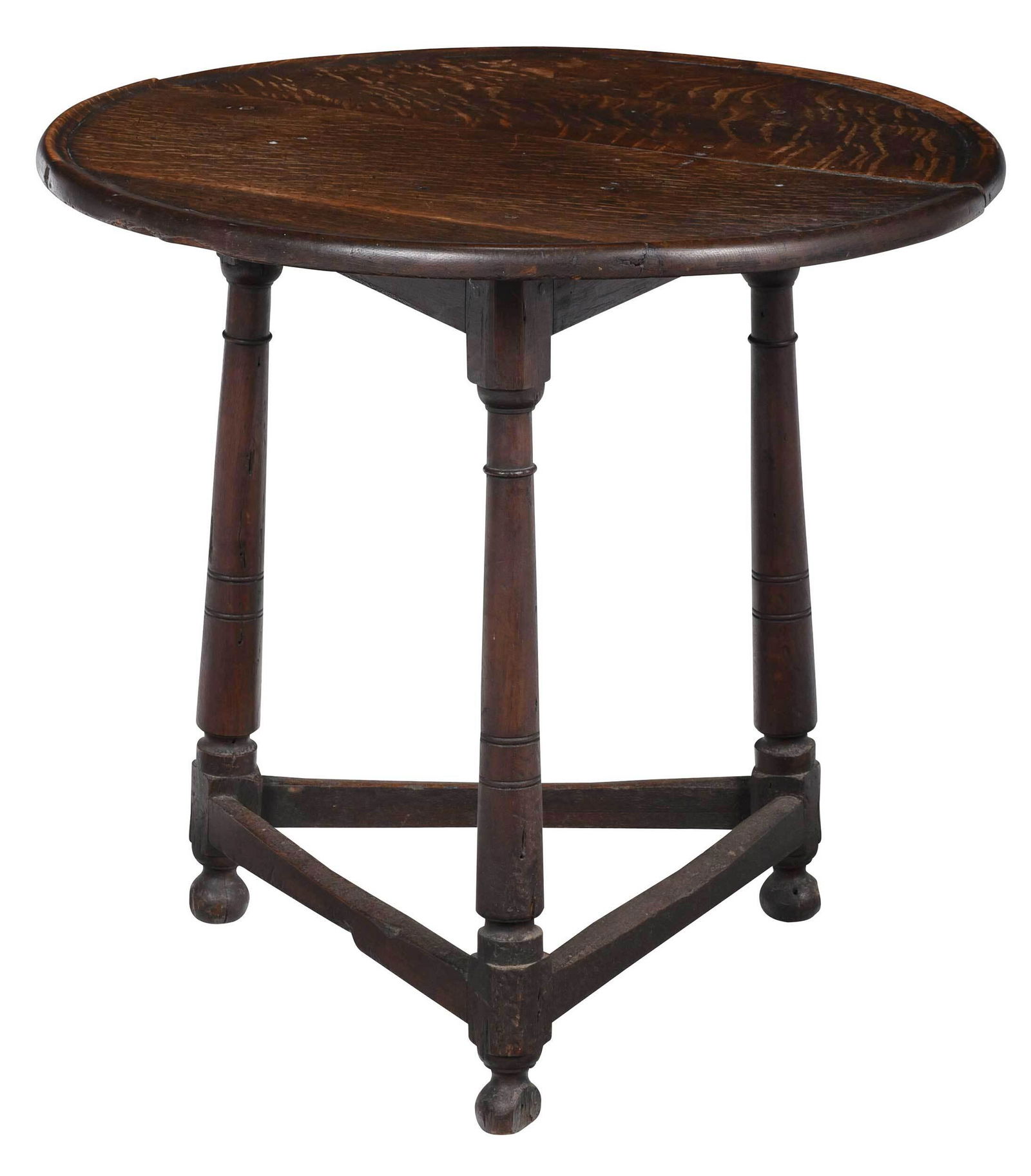 Early English Oak Dish Top Cricket Table (1 of 5)