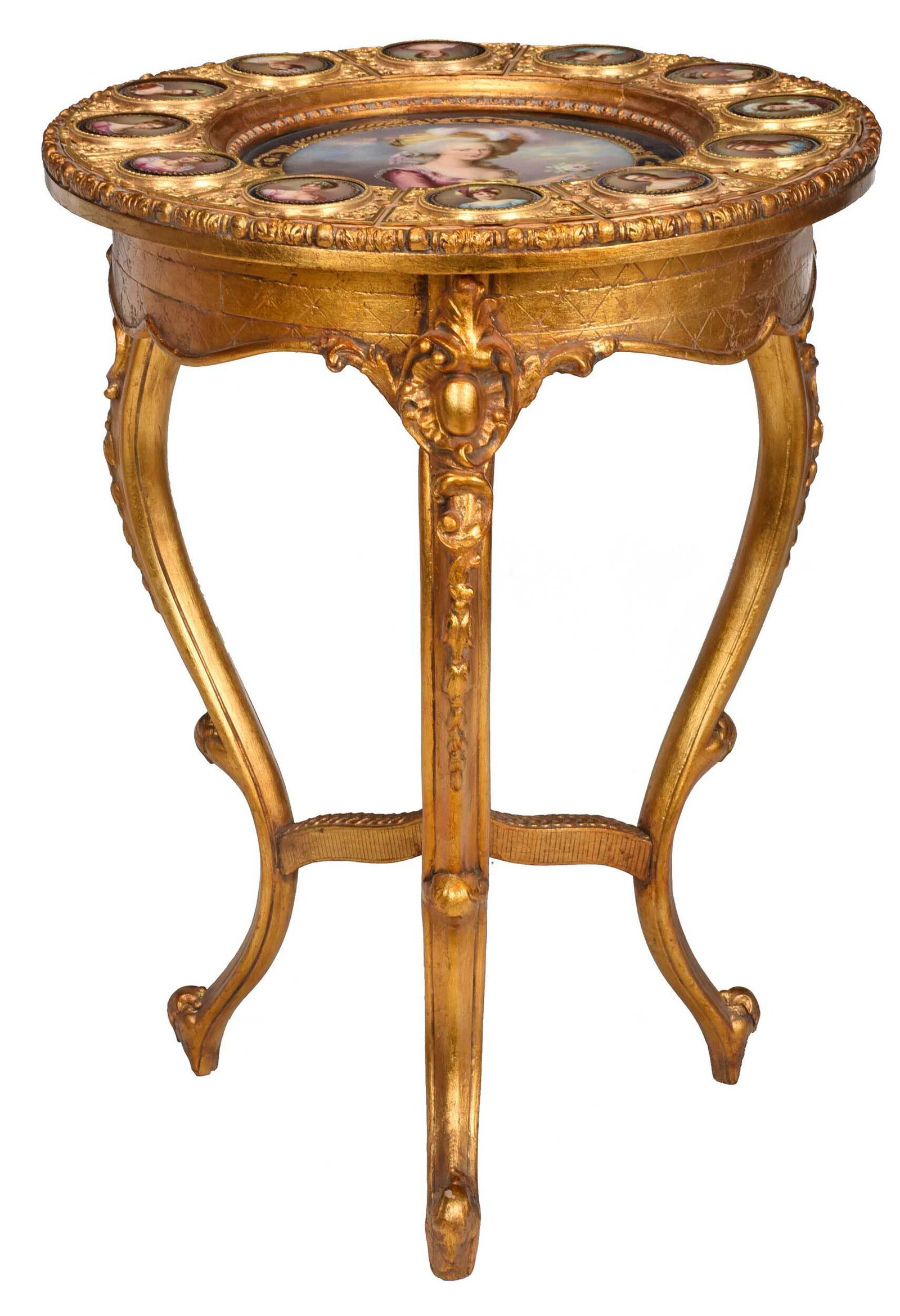 Fine Vienna Hand Painted Porcelain Mounted Giltwood Center Table (1 of 11)