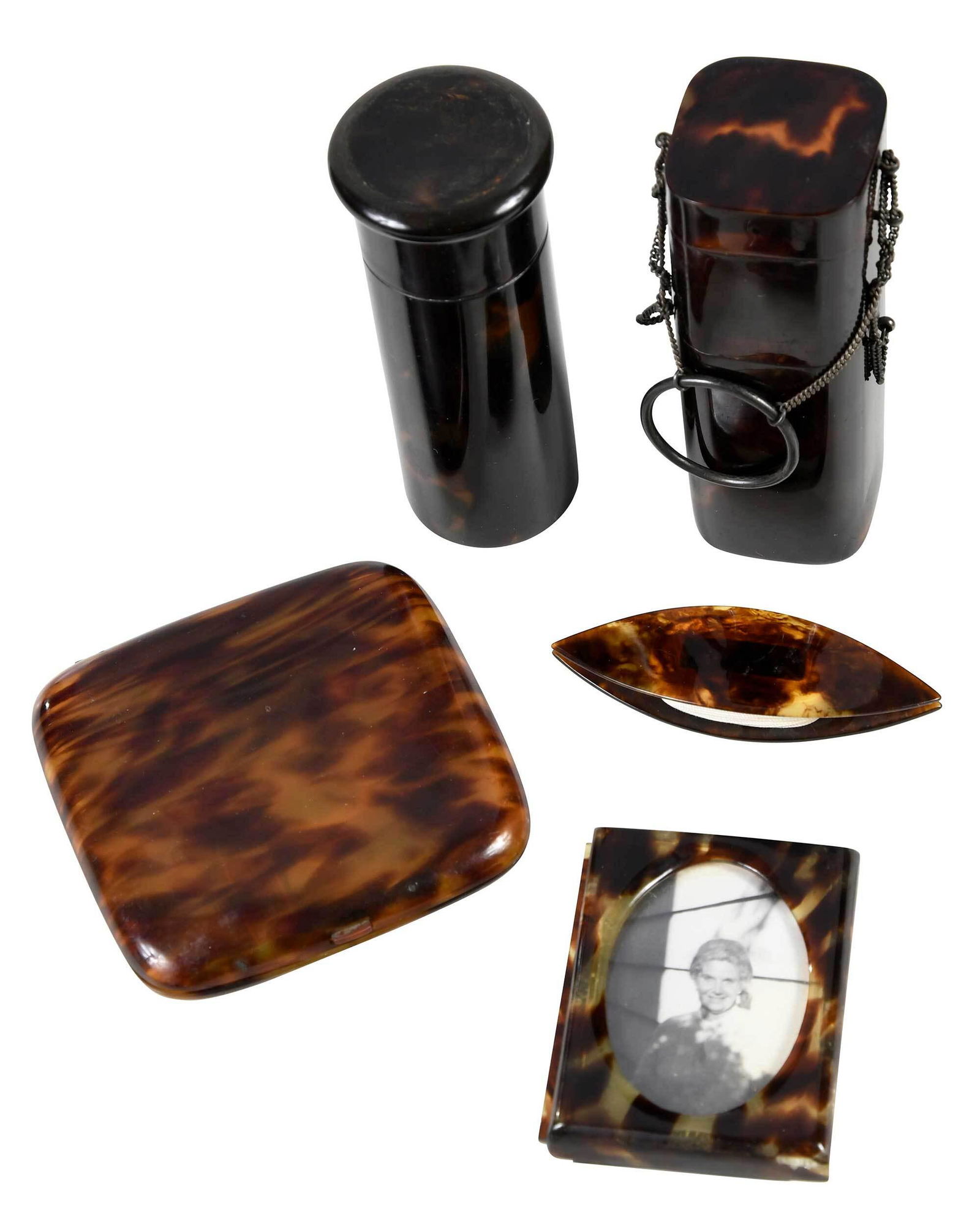 Five Faux Tortoise Dressing Table Items (1 of 3)