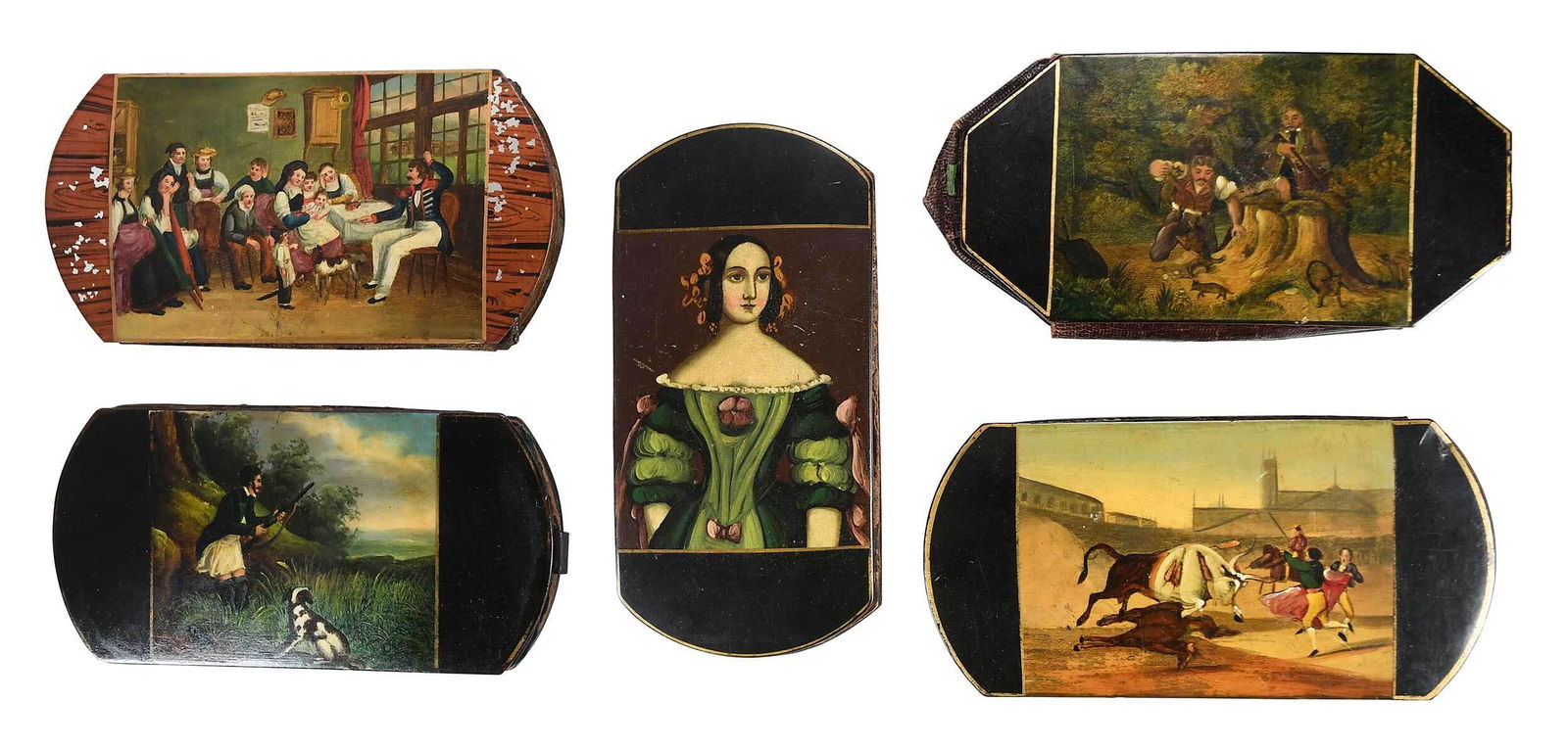 Five Black Lacquered Cigar Cases (1 of 9)