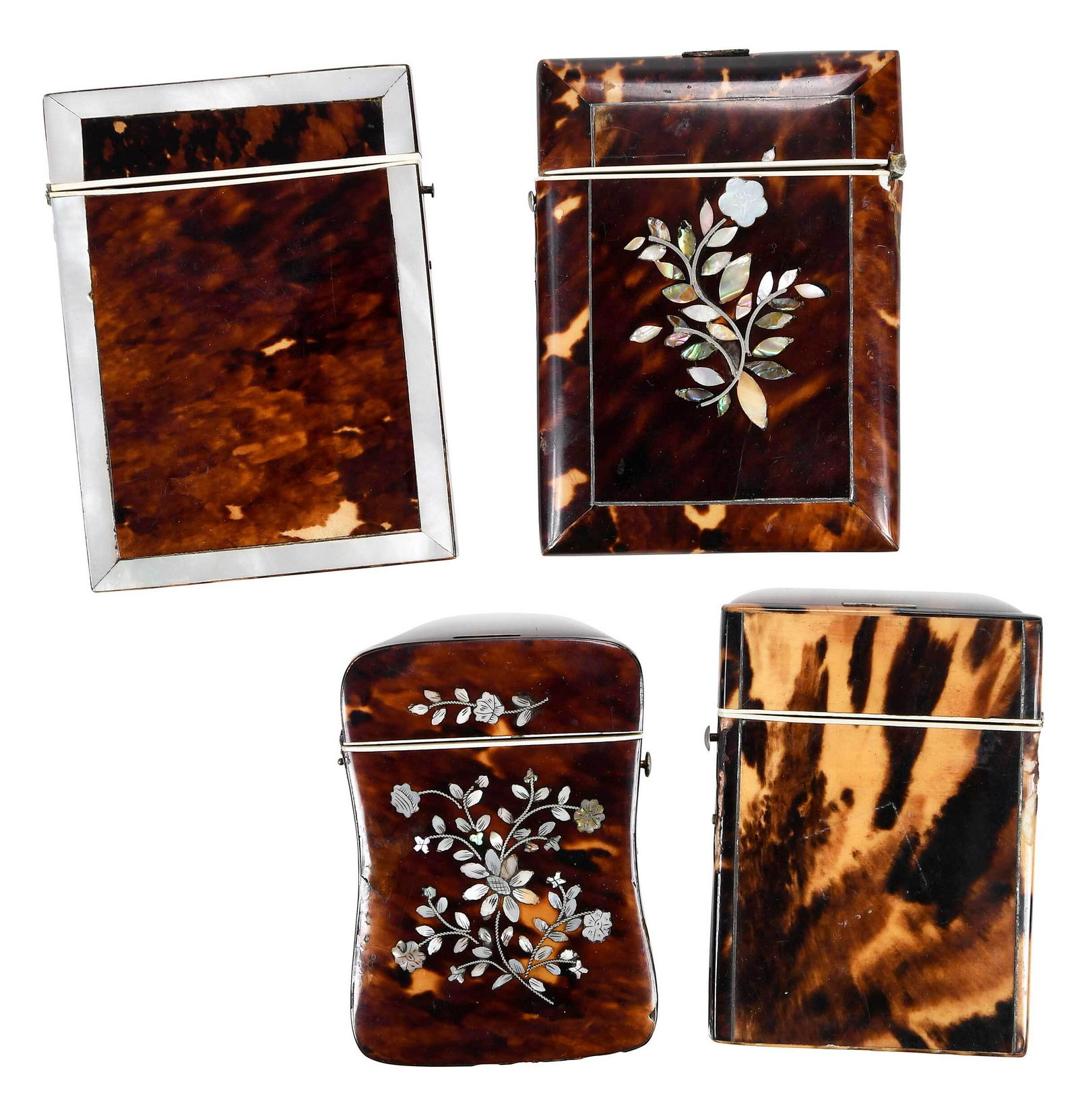 Four Tortoiseshell Card Cases, Mother of Pearl Inlay (1 of 6)
