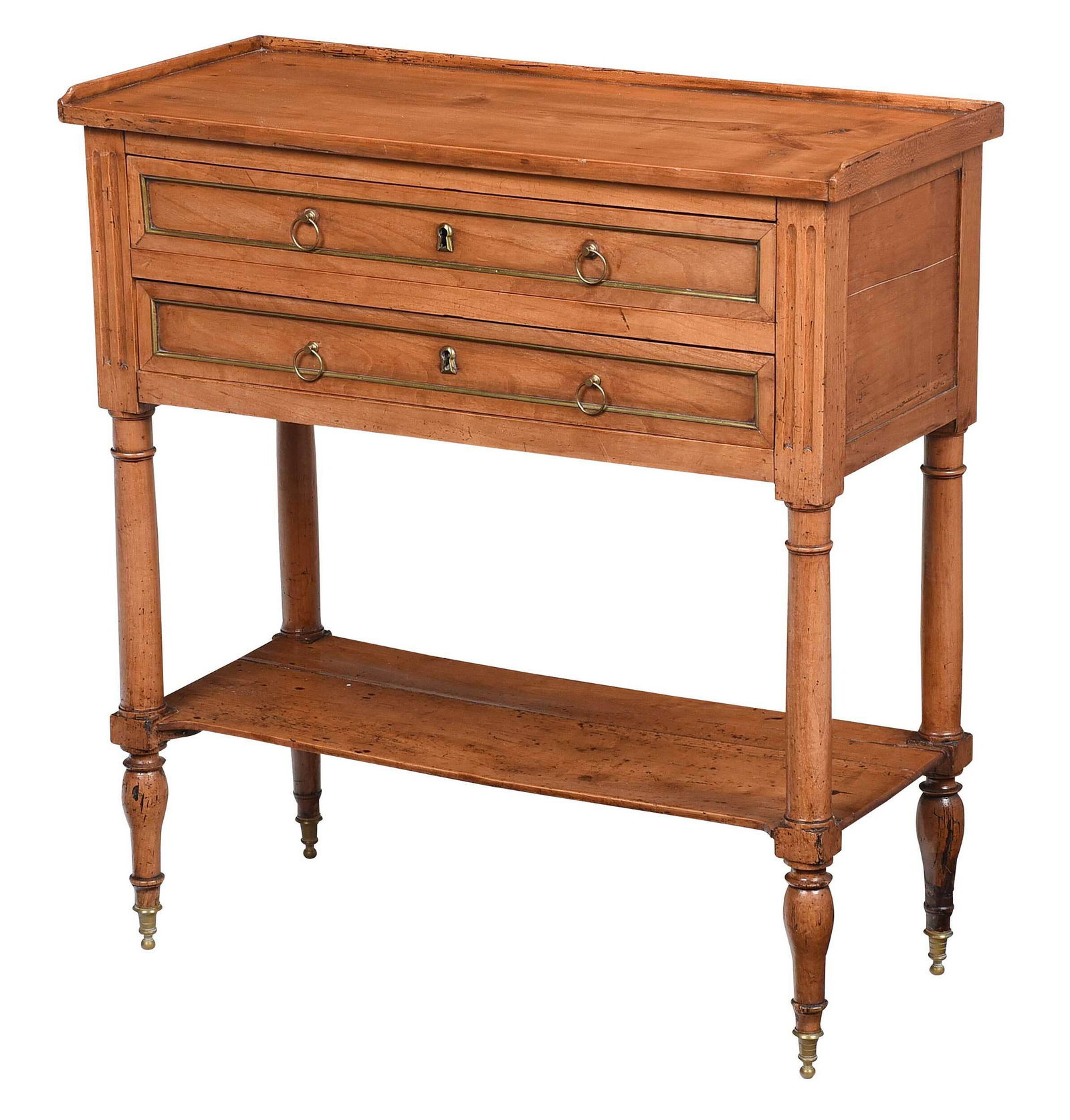 Provincial Louis XVI Fruitwood Two Drawer Console (1 of 7)