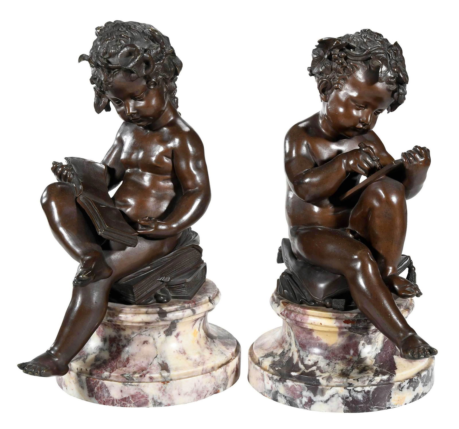 Pair of Continental Bronze Allegorical Sculptures (1 of 11)