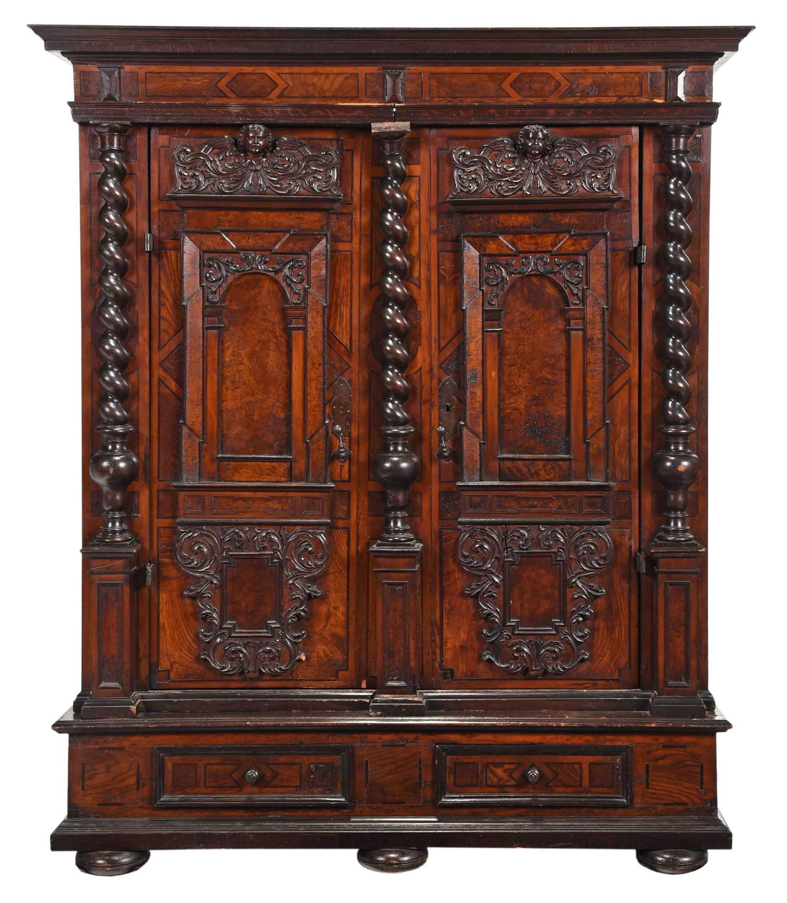 Rare South German Oak Burlwood Part Ebonized Schrank (1 of 16)