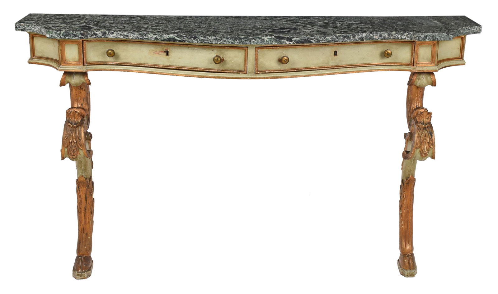 Italian Baroque Style Carved, Painted, Parcel Gilt Console Table (1 of 11)