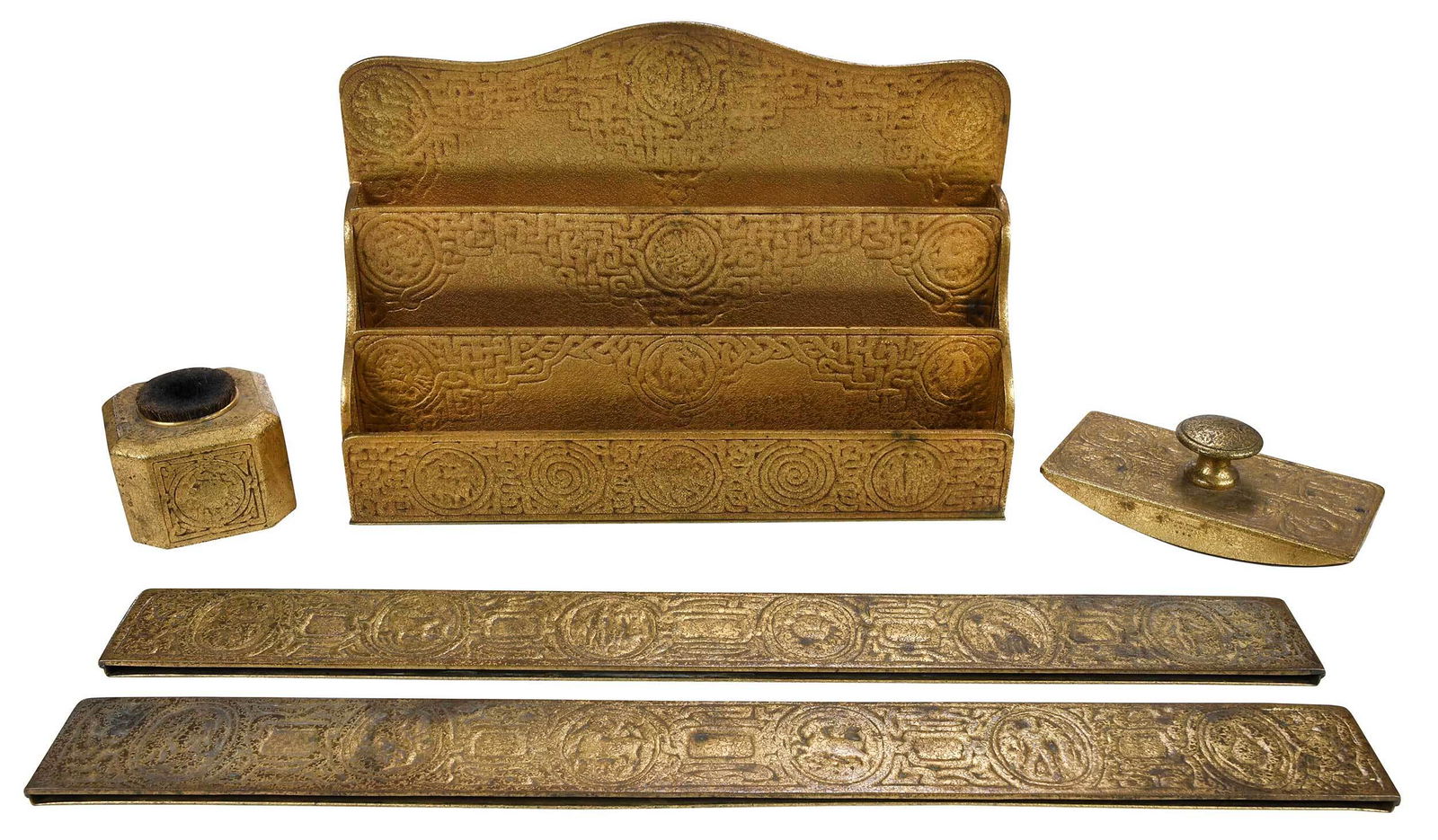 Tiffany Studios Bronze Zodiac Desk Set (1 of 18)