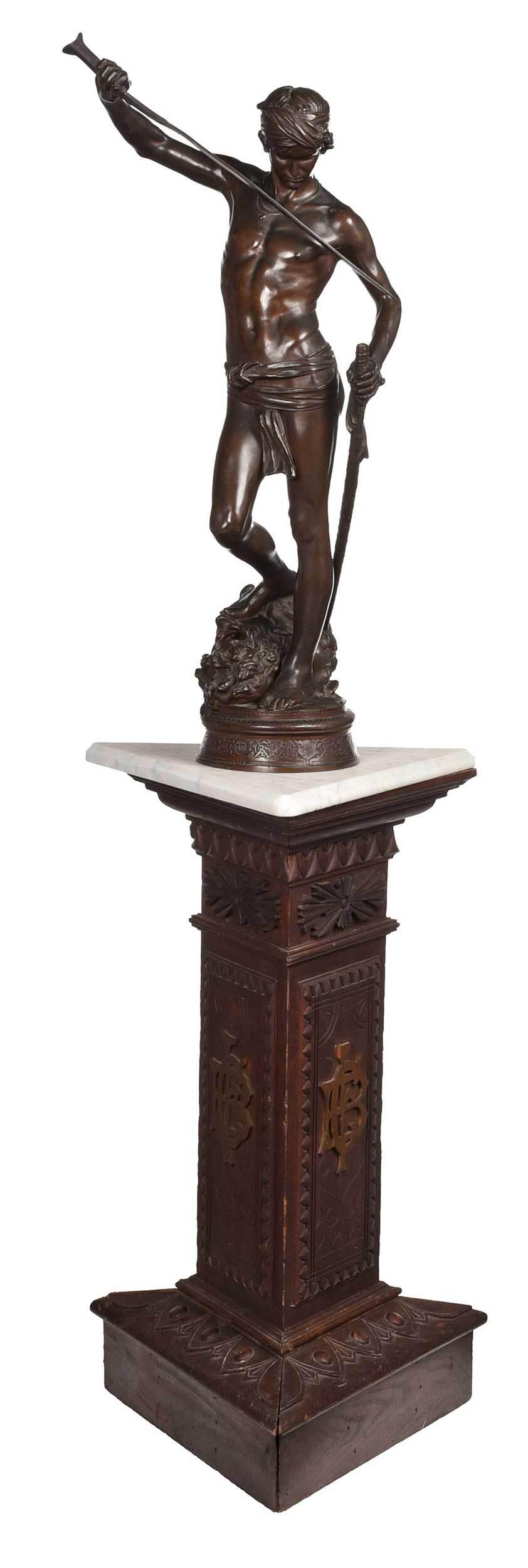 Marius Jean Antonin Mercie Sculpture, Unique Pedestal (1 of 10)