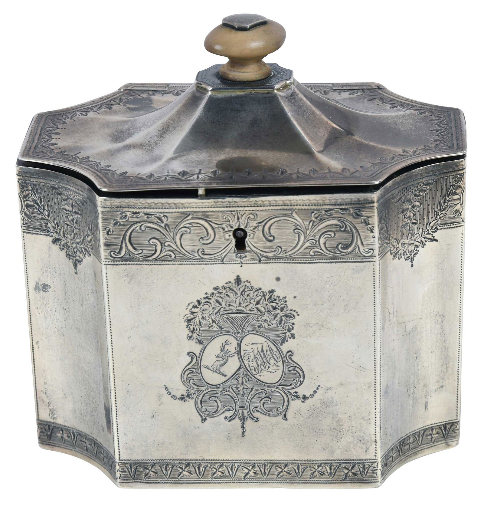 George III English Silver Tea Caddy (1 of 12)