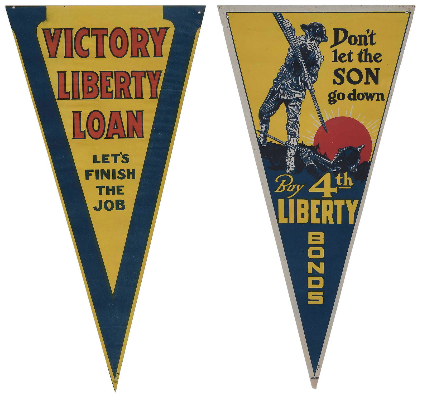Two Rare WWI Pennant Posters, MCA Sign Company (1 of 10)