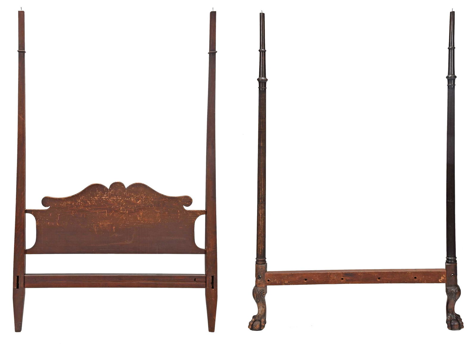 Chippendale Carved Mahogany Stop Fluted Four Poster Bedstead (1 of 6)