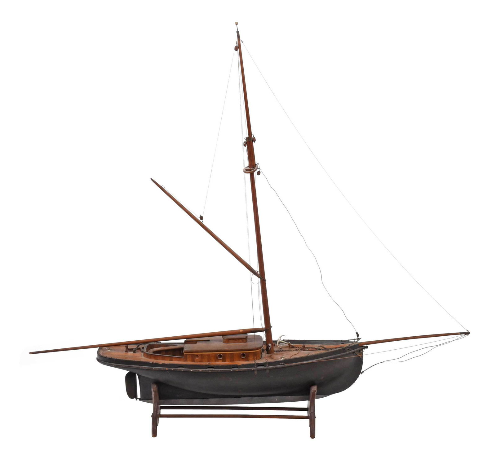 Carved and Painted Folk Art Sailboat Model (1 of 6)