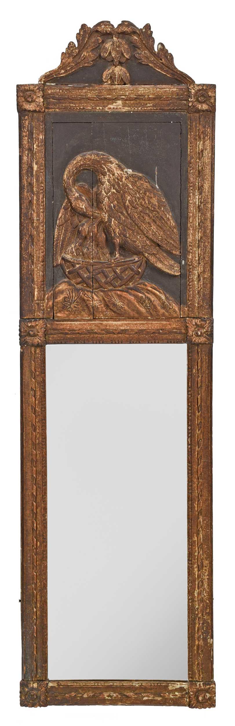 Neoclassical Carved and Painted Trumeau Mirror (1 of 5)