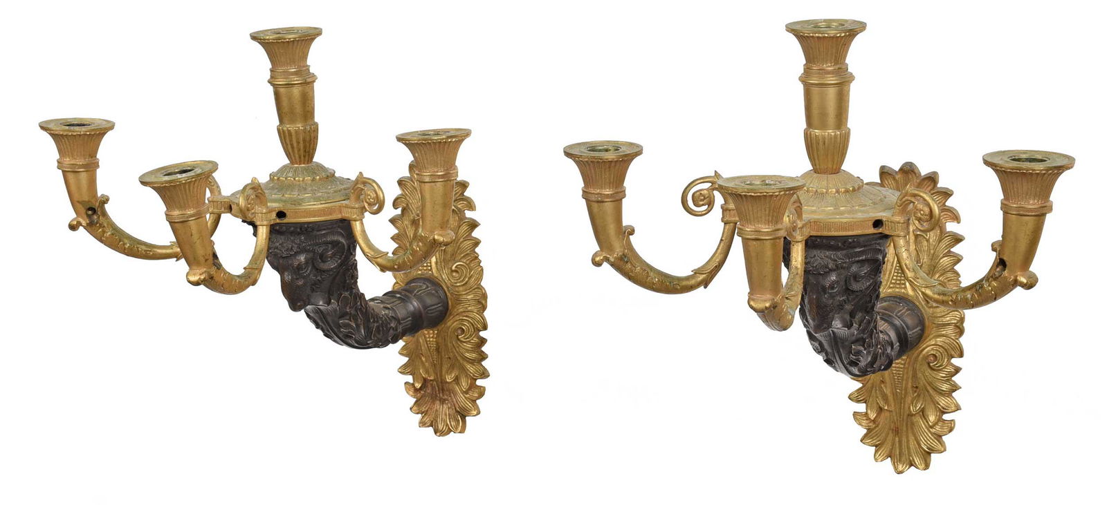 Pair Louis XVI Style Gilt Bronze Sconces (1 of 7)