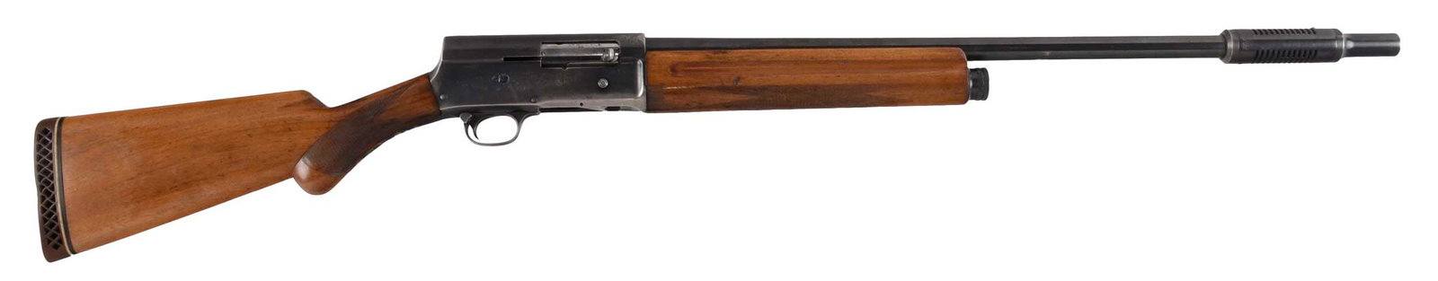 Browning "Light Twelve" Semi Automatic Shotgun: 12 Gauge, SN L87754, 27 in. barrel including Cutts compensator, "BROWNING ARMS CO. MORGAN, UTAH & MONTREAL P.Q." stamp on left over "MADE IN BELGIUM" near hallmarks, "Light Twelve" and "BROWNING" engr