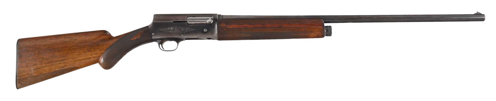 Browning "Sweet Sixteen" Semi Automatic Shotgun: 16 gauge, SN SS34848, 26-3/4 in. barrel, "BROWNING ARMS COMPANY, ST. LOUIS, Mo." on left of barrel with Belgian hallmarks, receiver engraved "SWEET SIXTEEN" and "BROWNING" with flourish, checkered wal