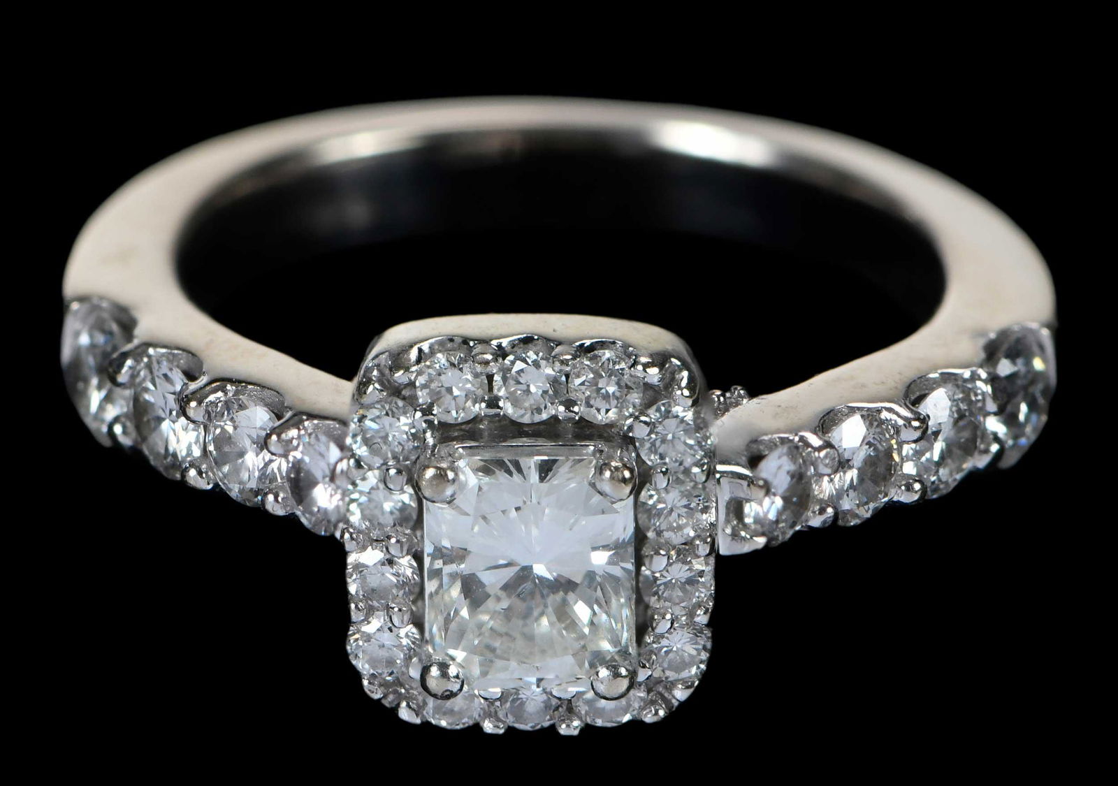 14kt. Halo Princess Diamond Ring (1 of 7)
