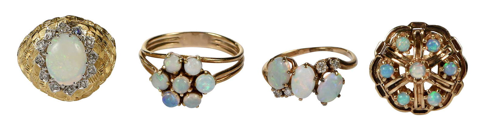Four Ladies Yellow Gold Opal Rings (1 of 12)