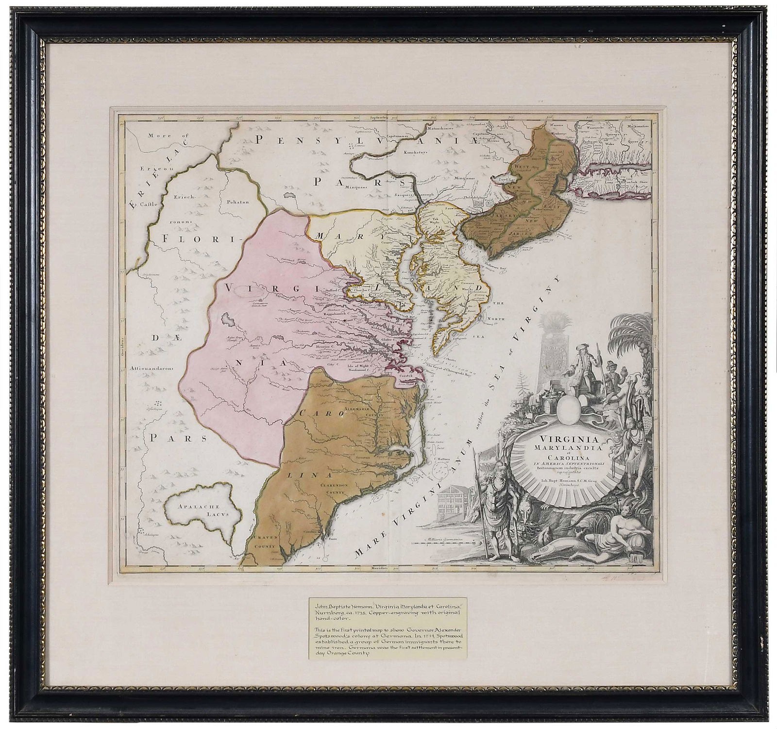 John Baptiste Homann - Map of Virginia and Maryland (1 of 10)