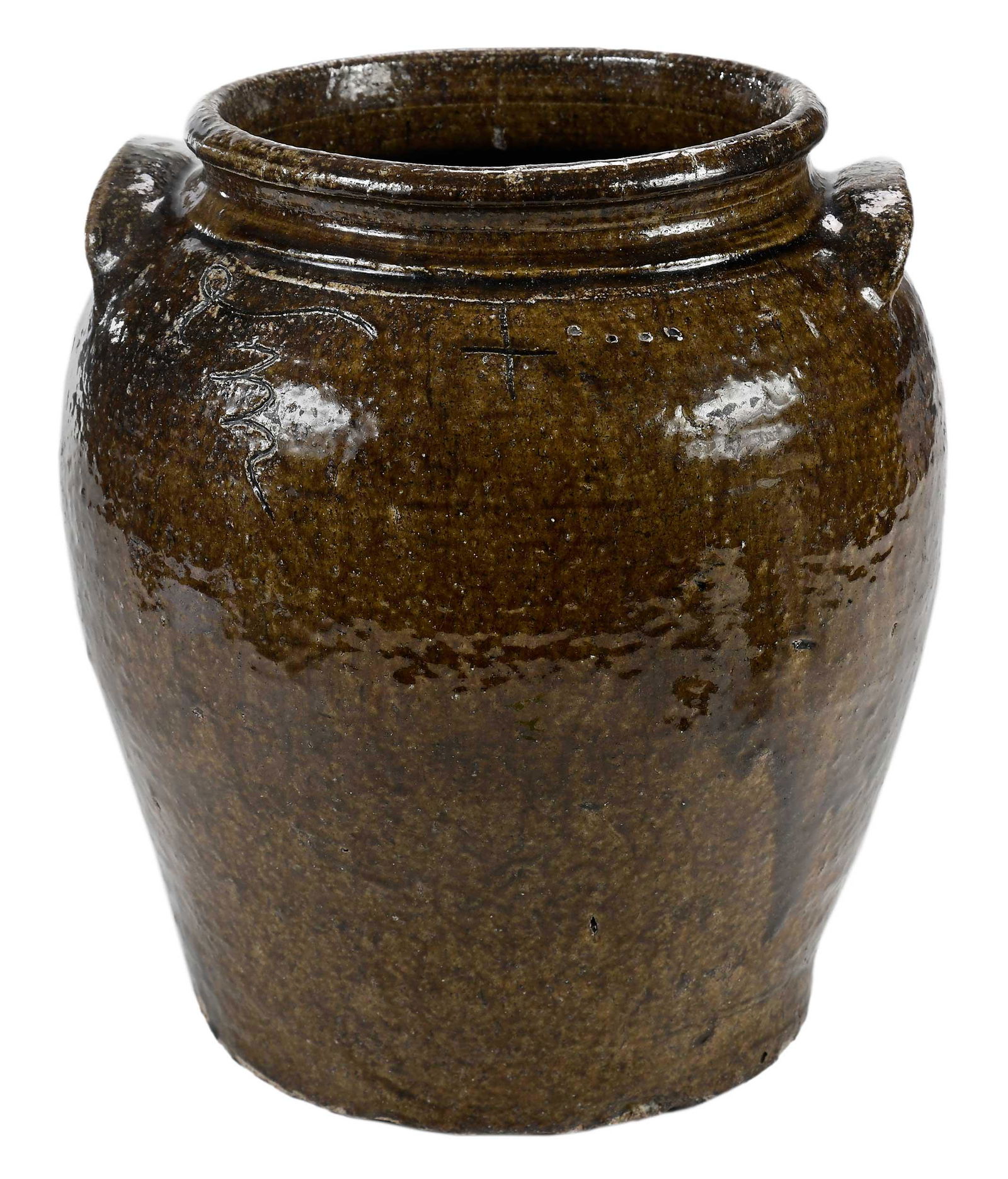 Edgefield Dave Drake attributed "LM" Scripted Storage Jar with Terry Ferrell Appraisal (1 of 20)