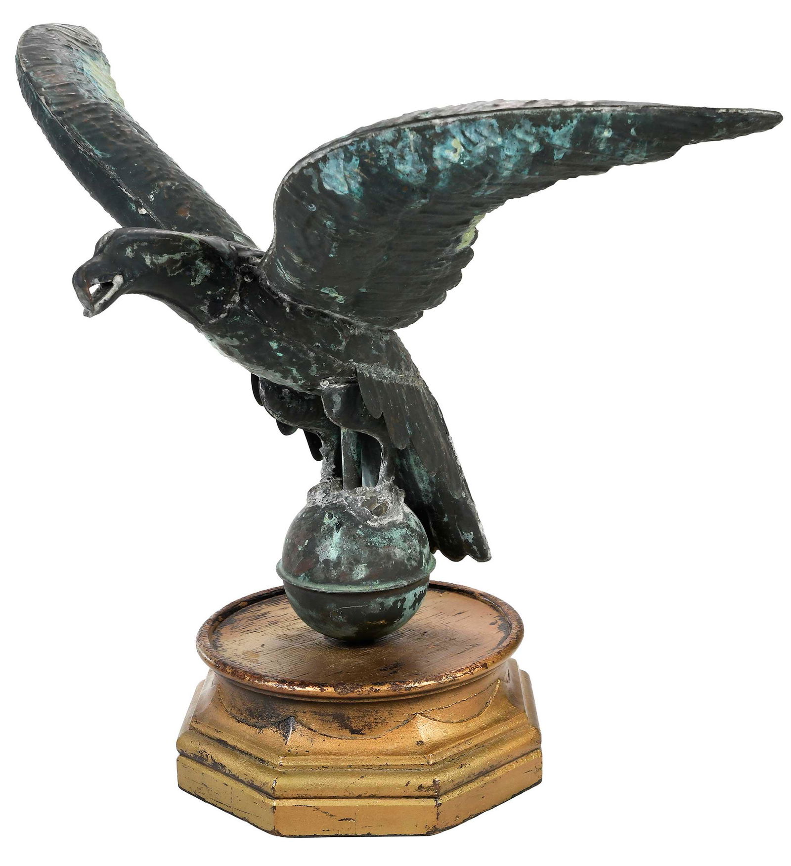 Folk Art Copper Eagle Weathervane on Wooden Stand (1 of 12)