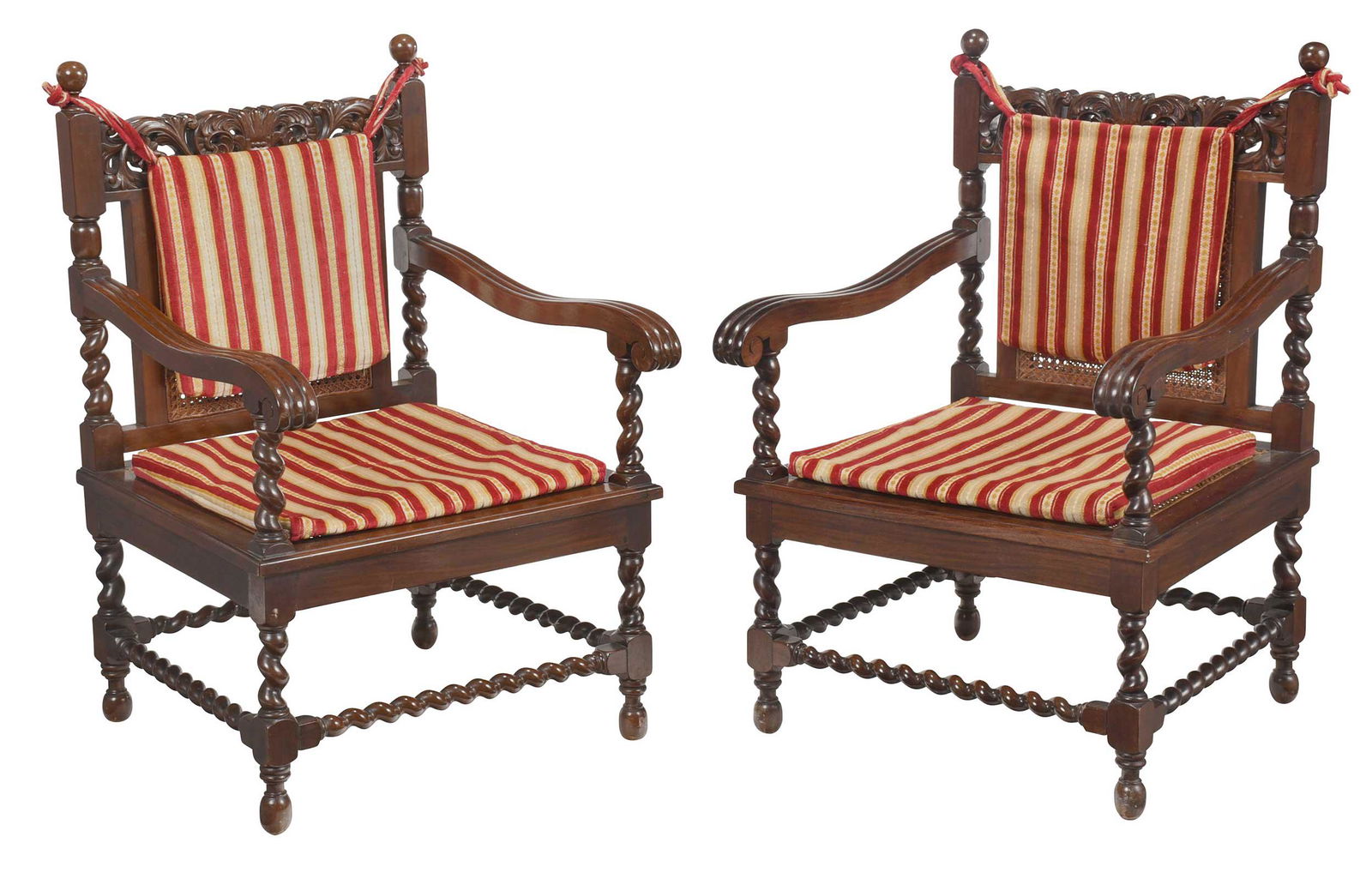 Pair of Export Carved Mahogany Plantation Chairs (1 of 11)