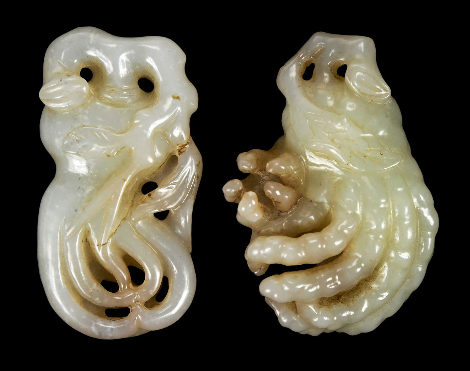 Two Chinese Carved Jade Buddha's Hand Citrons (1 of 6)