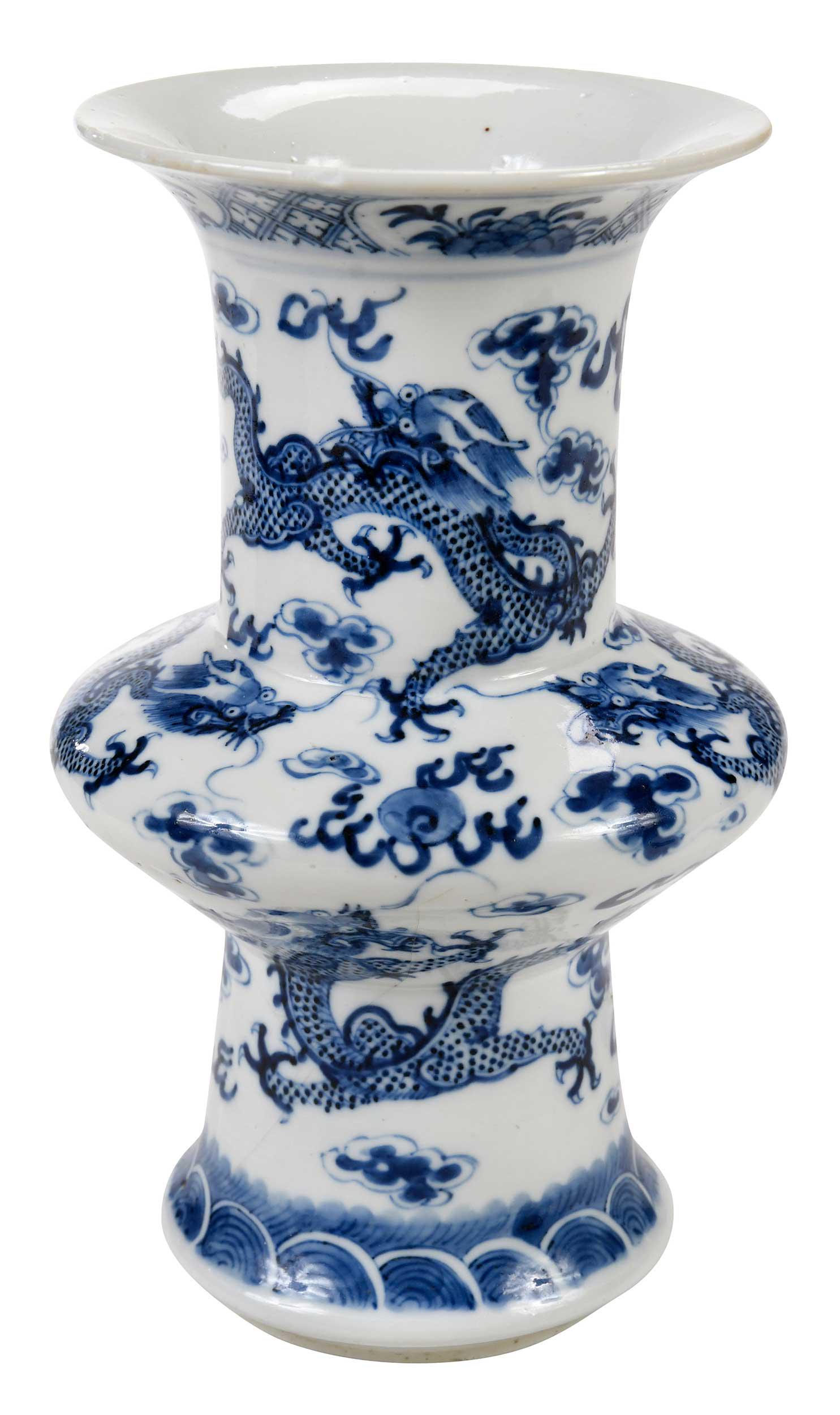 Chinese Blue and White Porcelain Dragon Vase (1 of 12)