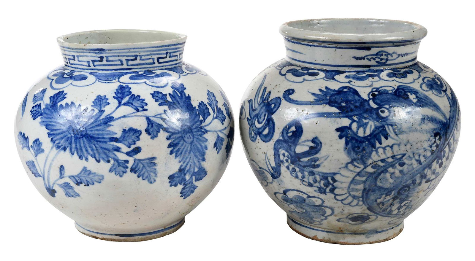 Two Korean Bunwon Blue and White Porcelain Jars (1 of 15)