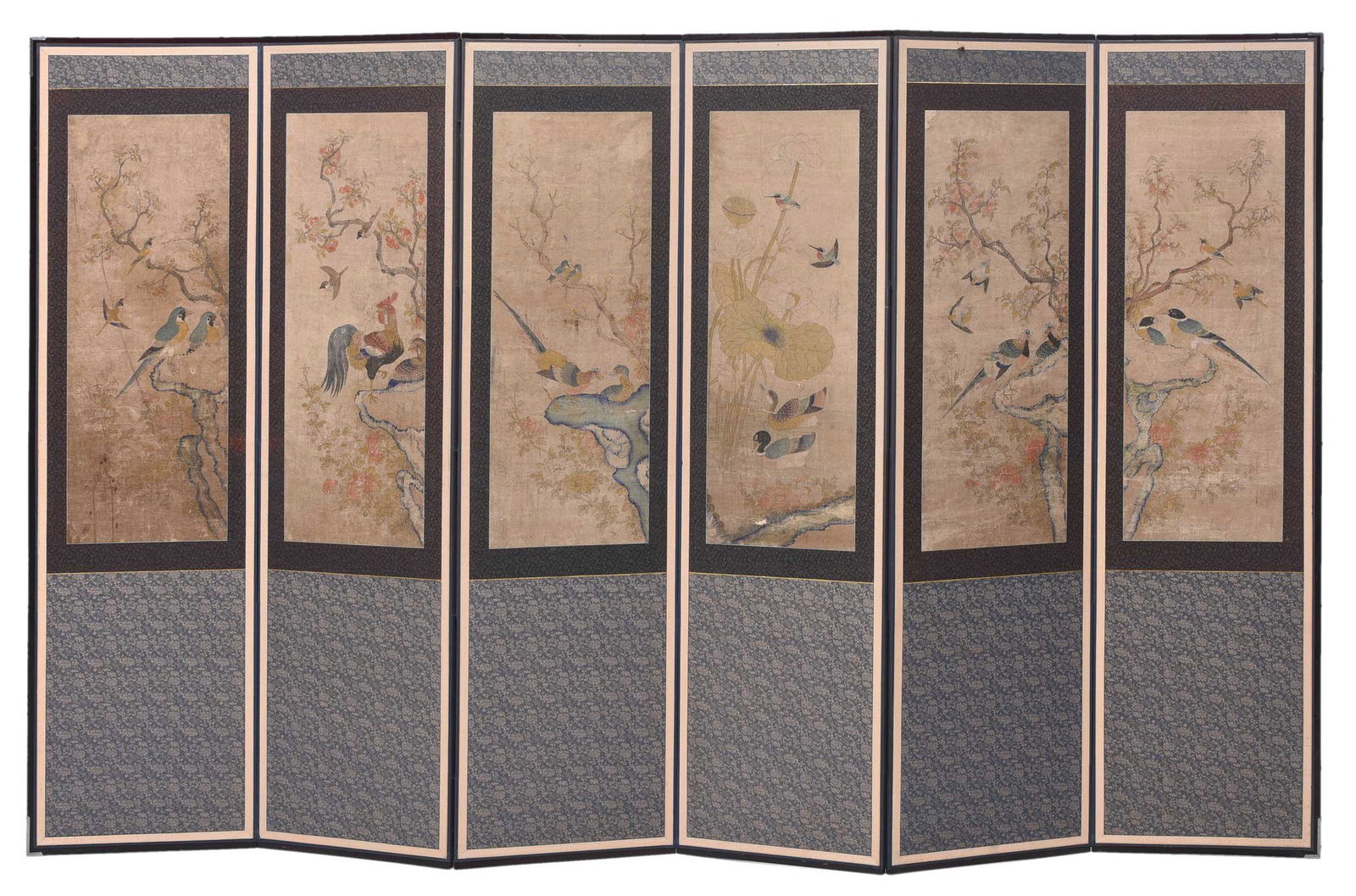 Asian Six-Panel Painted Folding Screen (1 of 18)