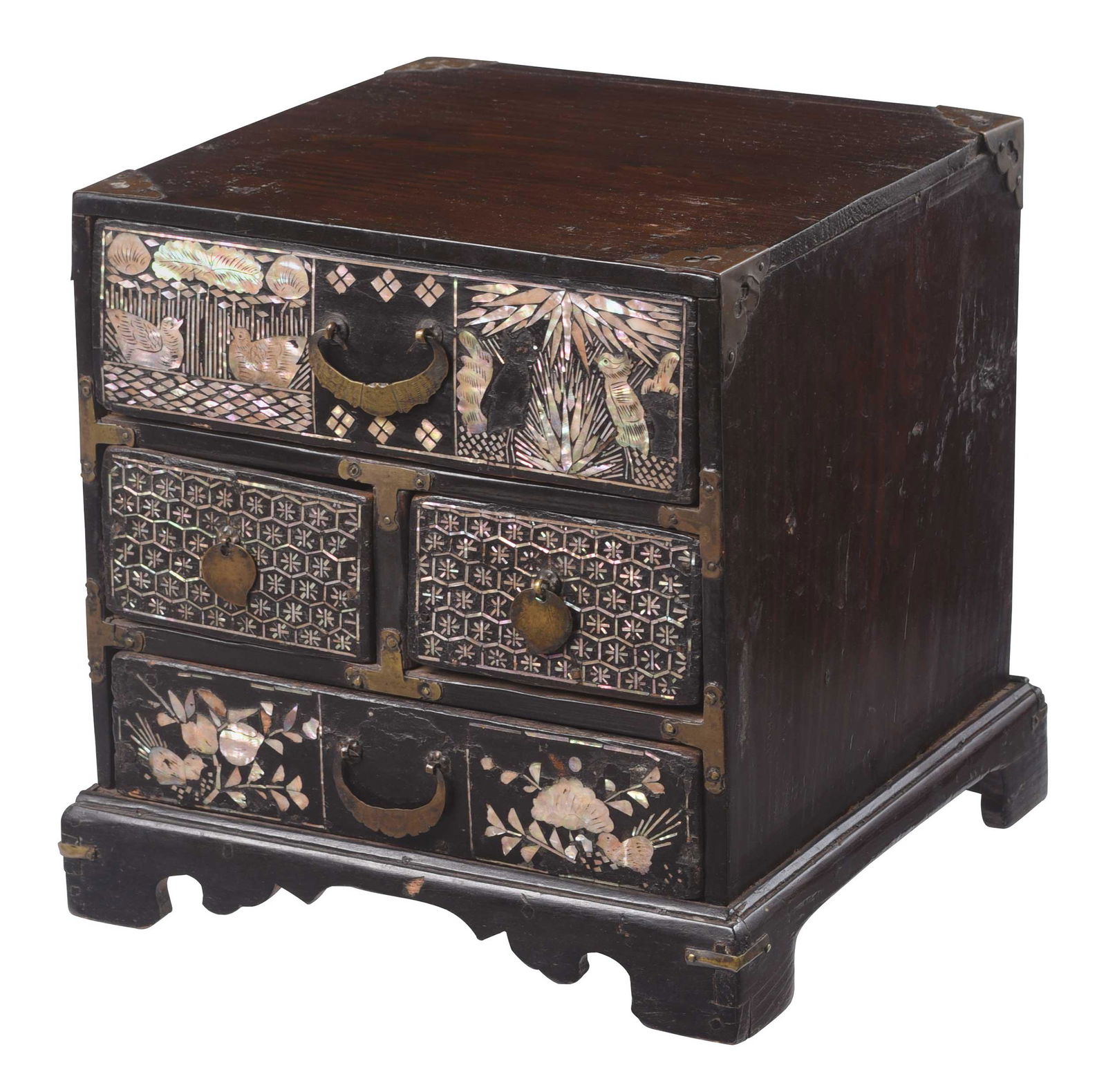 Korean Mother of Pearl Inlaid Wood Chest (1 of 7)