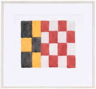 Sean Scully: (New York/Ireland, born 1945) 1.20.94, 1994, signed and dated lower right "Sean Scully 1.20.94), watercolor, 15 x 18 in.; pickled wood frame, 21 x 22-5/8 in. Exhibited: Galerie Bernd Kluser, Munich, G