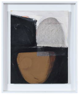 John Blackburn: (British/New Zealand, born 1932)Untitled, abstract composition, 1960, unsigned, oil on board, 12-5/8 x 9-7/8 in.; white shadowbox frame, 15-3/4 x 13 in.Provenance: Estate of Katharine Lee Reid Chapel