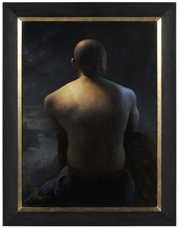 Juliette Aristides: "(Washington/New York, born 1970) Night, 2004, signed lower right ""JA"", oil on canvas, 22 x 16 in.; parcel gilt and painted wood frame, good condition Provenance: John Pence Gallery, San Francisco,