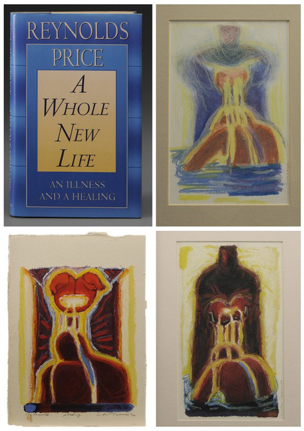 Linda Perry Tavernise: "(North Carolina, 1942-2009) Three Scenes of the Vision of the Healing of Reynolds Price (Cure at Kinnereth), 1996, all signed ""L. Tavernise"", one inscribed ""For Reynolds - A Healing"", pastels on 