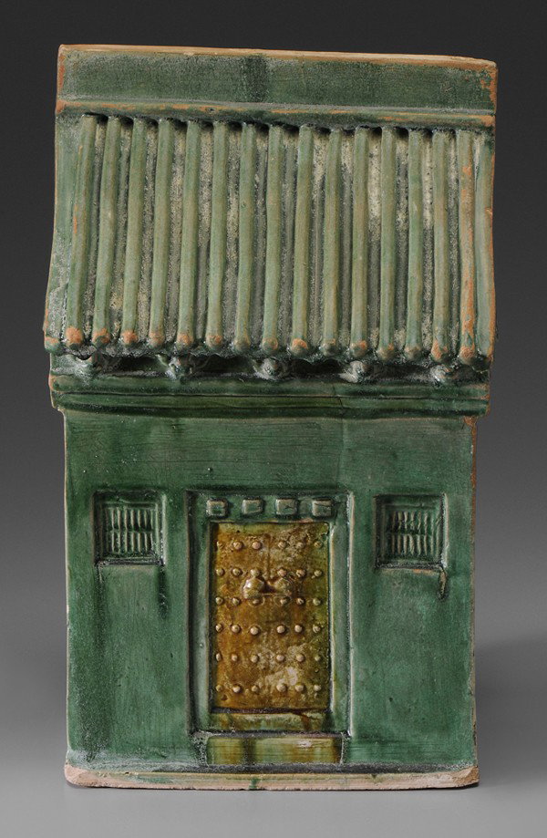 Han Style House Tomb Model: Chinese, Han or Han style, house with green glaze, 16 x 9 x 5 in., glaze chips and wear, 1/2 in. chip at one back edge Provenance: Estate of the late Dr. Joseph Chandler Battaile, Sr., Memphis, Tennes